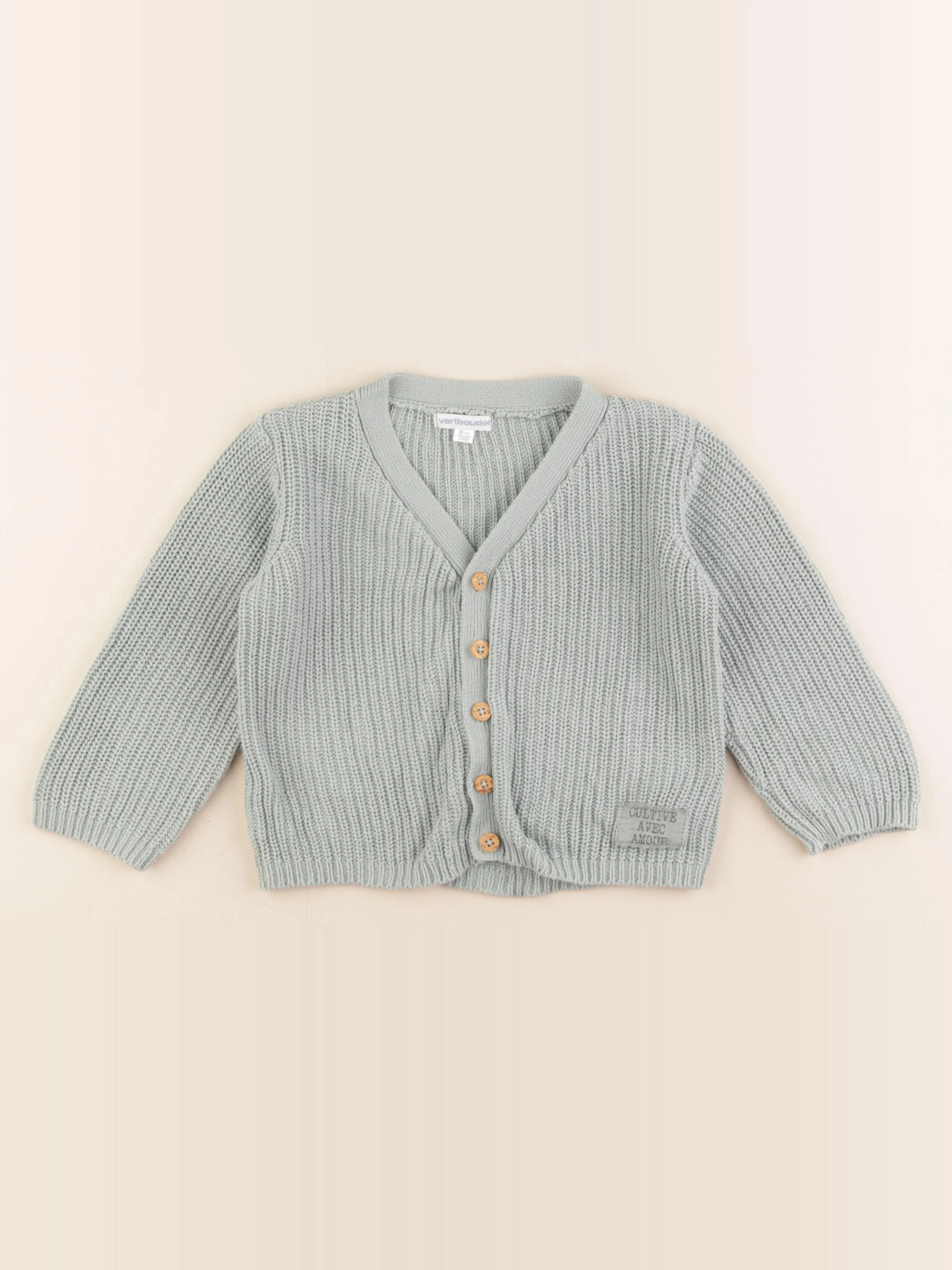 Vertbaudet - gilet vert - 2 ans