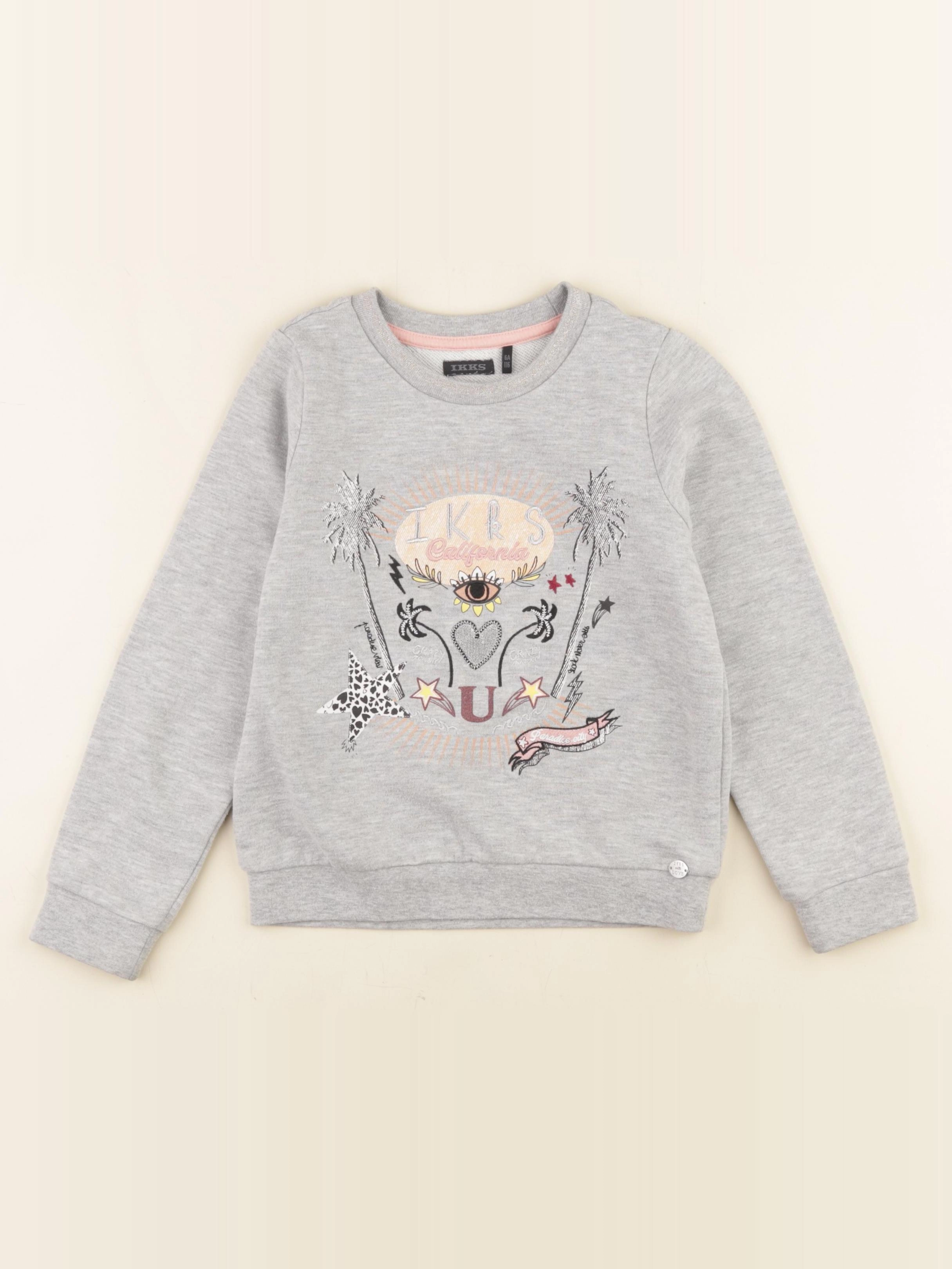 IKKS - sweat gris - 6 ans
