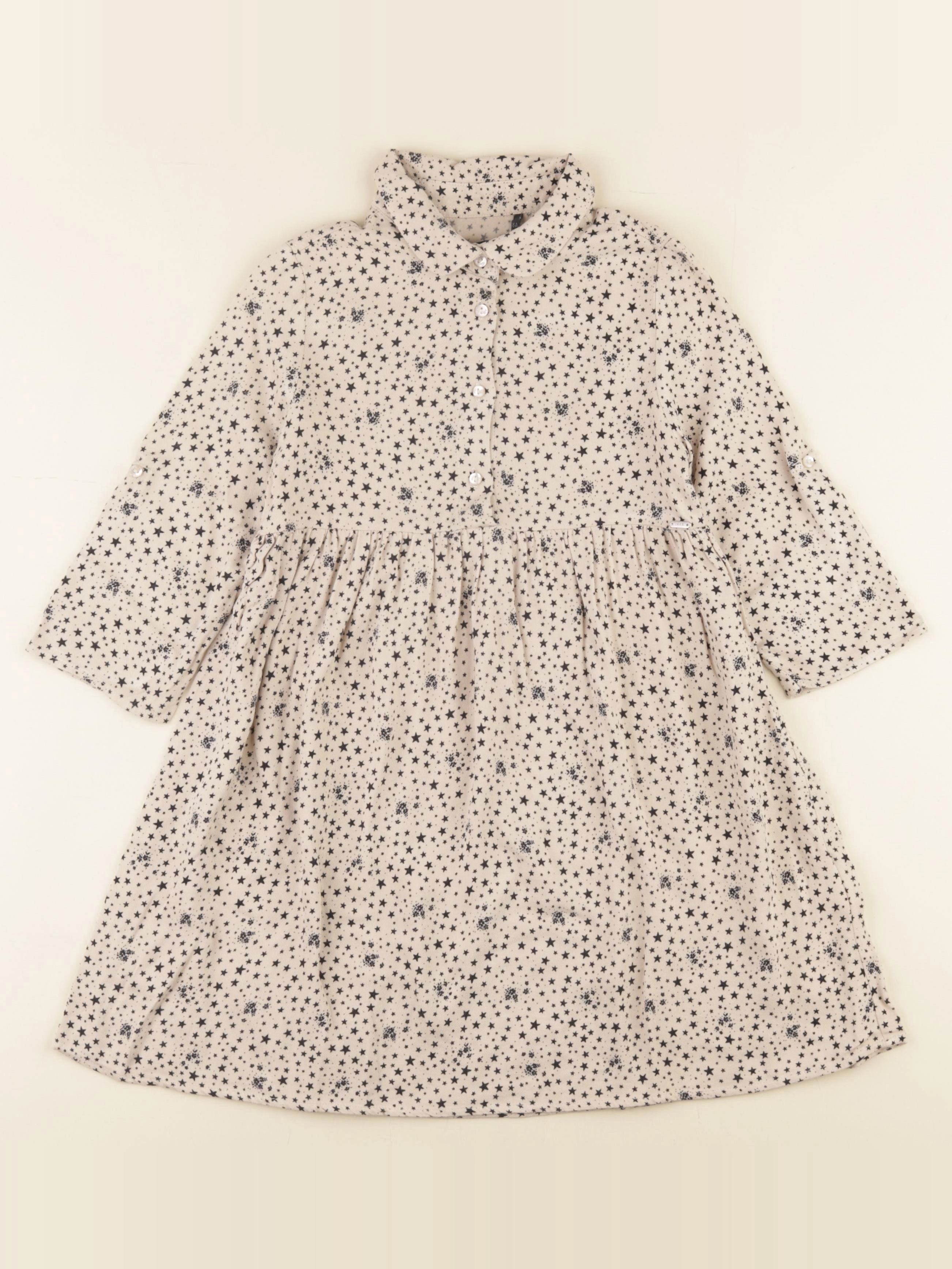 IKKS - robe beige, noir - 6 ans
