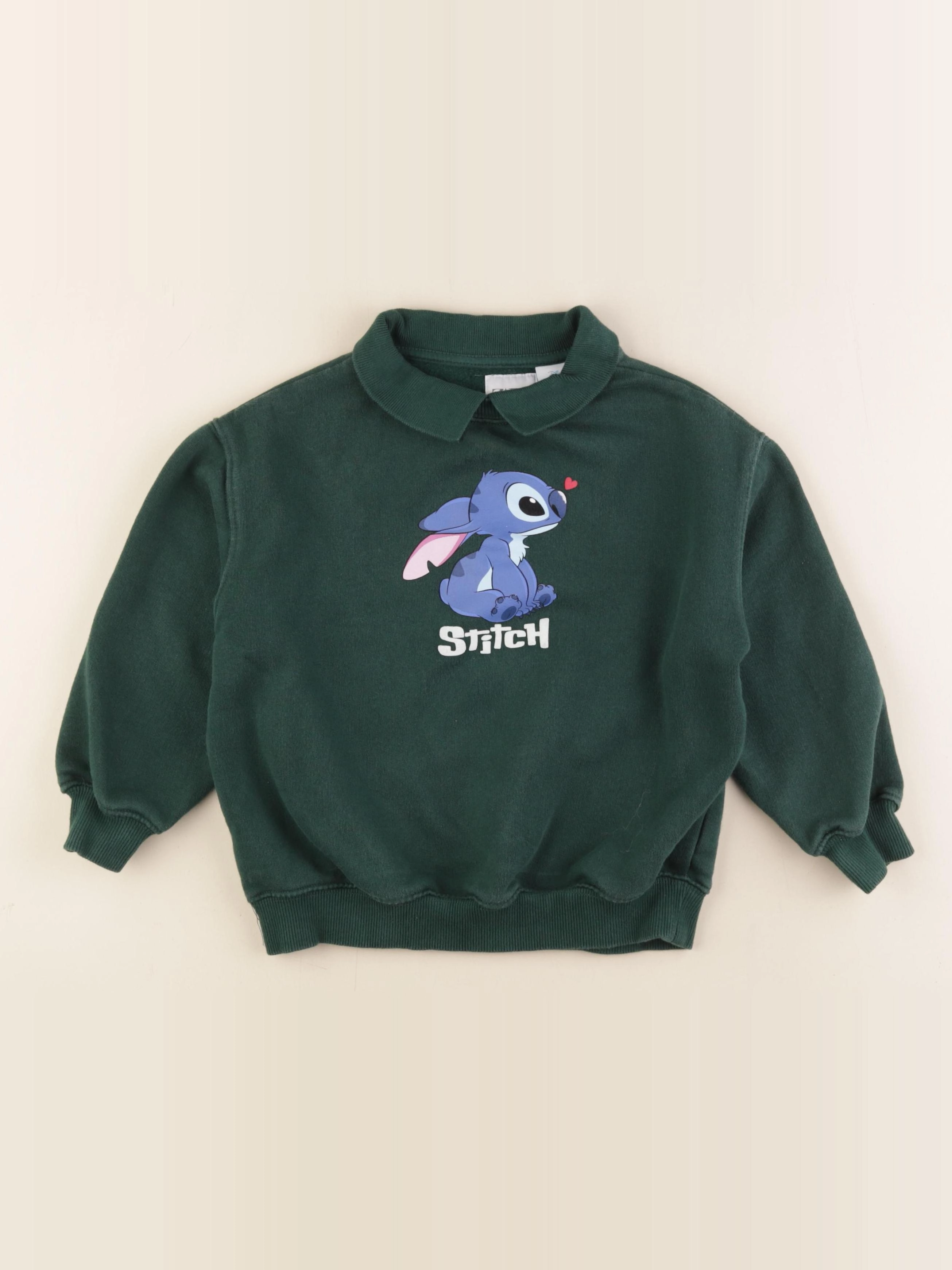 Zara - sweat imprimé au dos vert - 6/7 ans