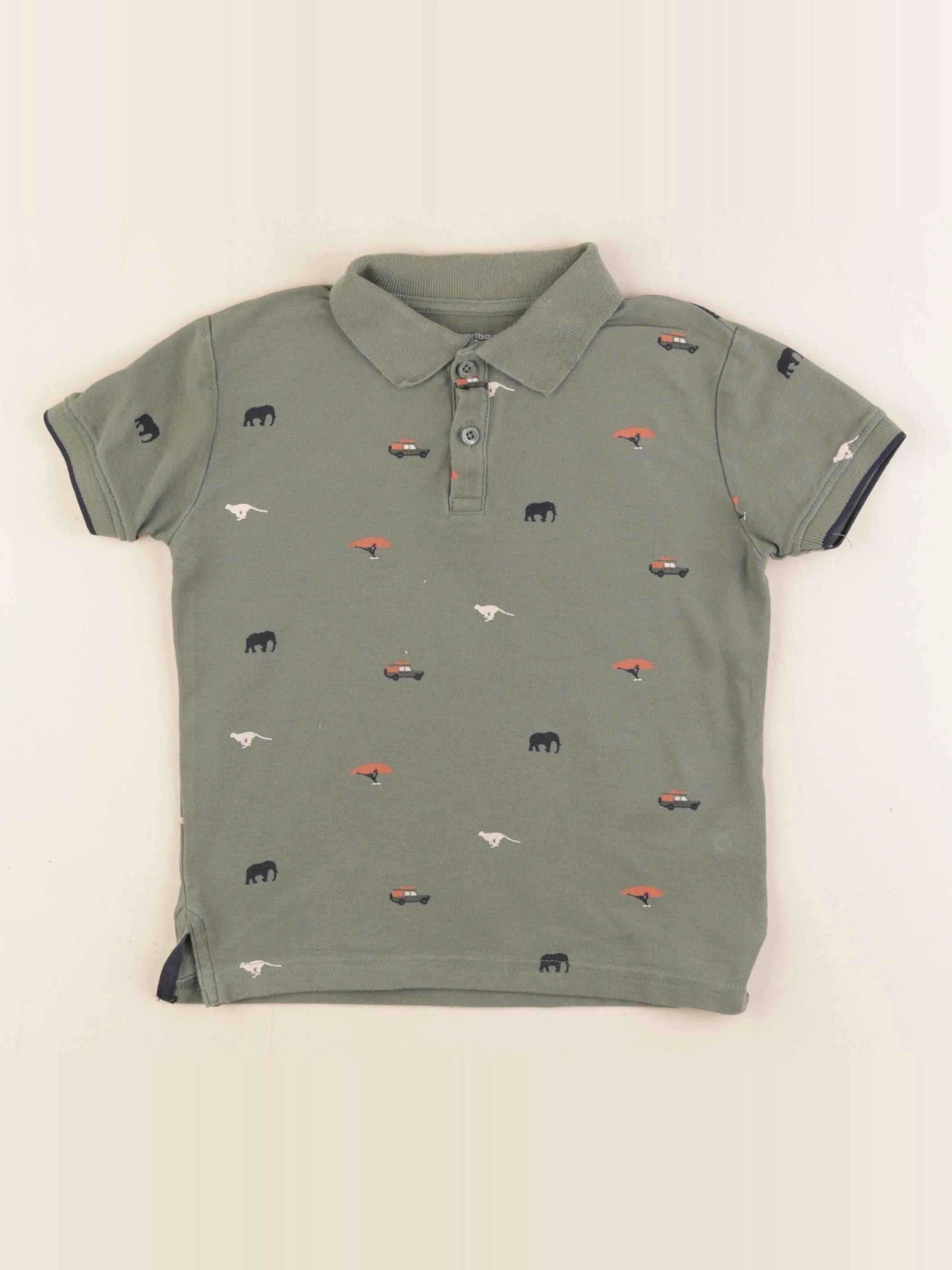 Vertbaudet - polo vert - 6 ans