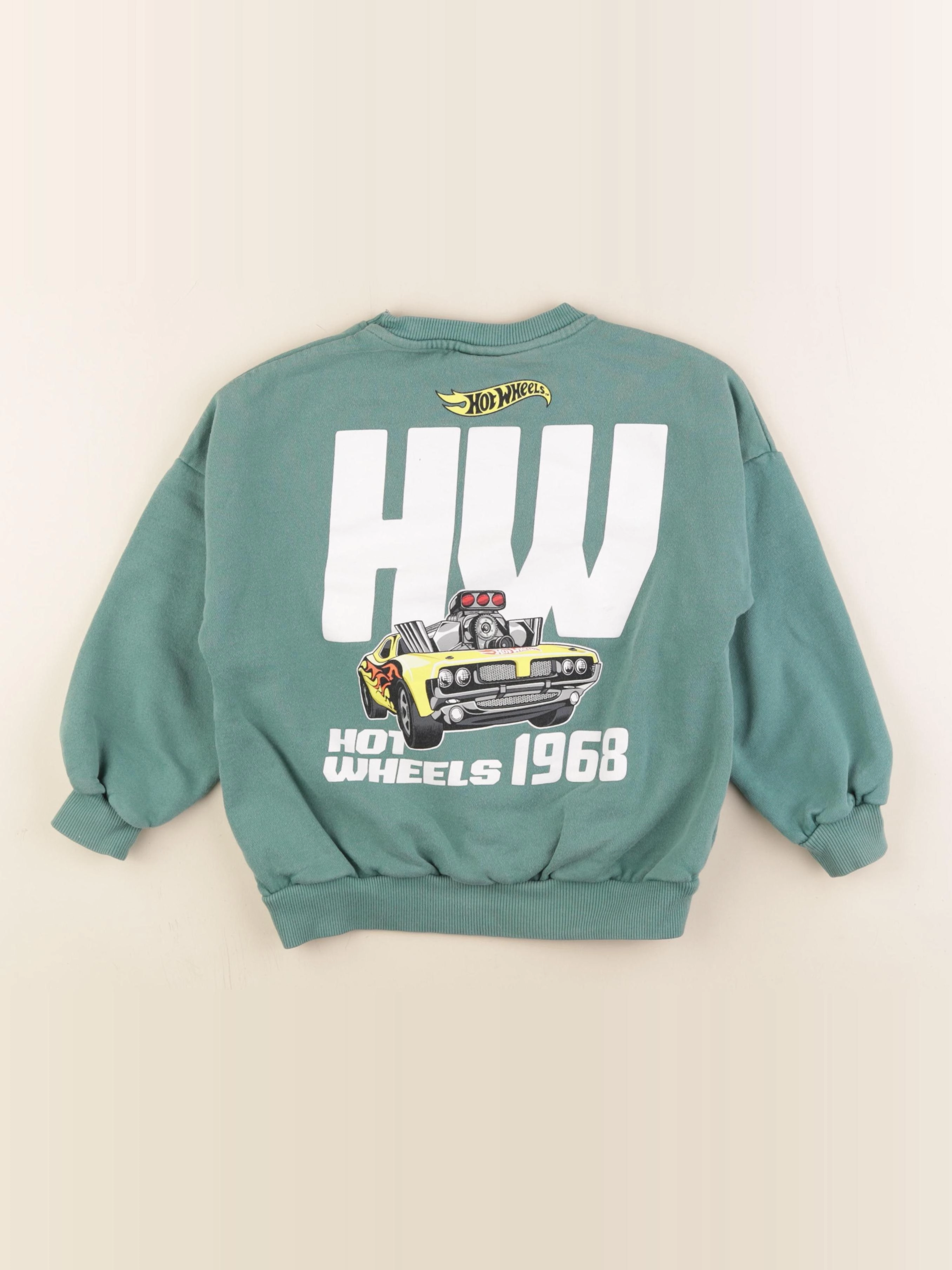 Zara - sweat imprimé au dos vert - 6 ans