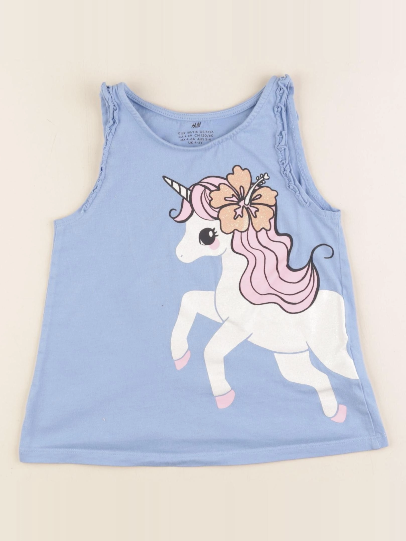 H&M - débardeur bleu - 4/6 ans