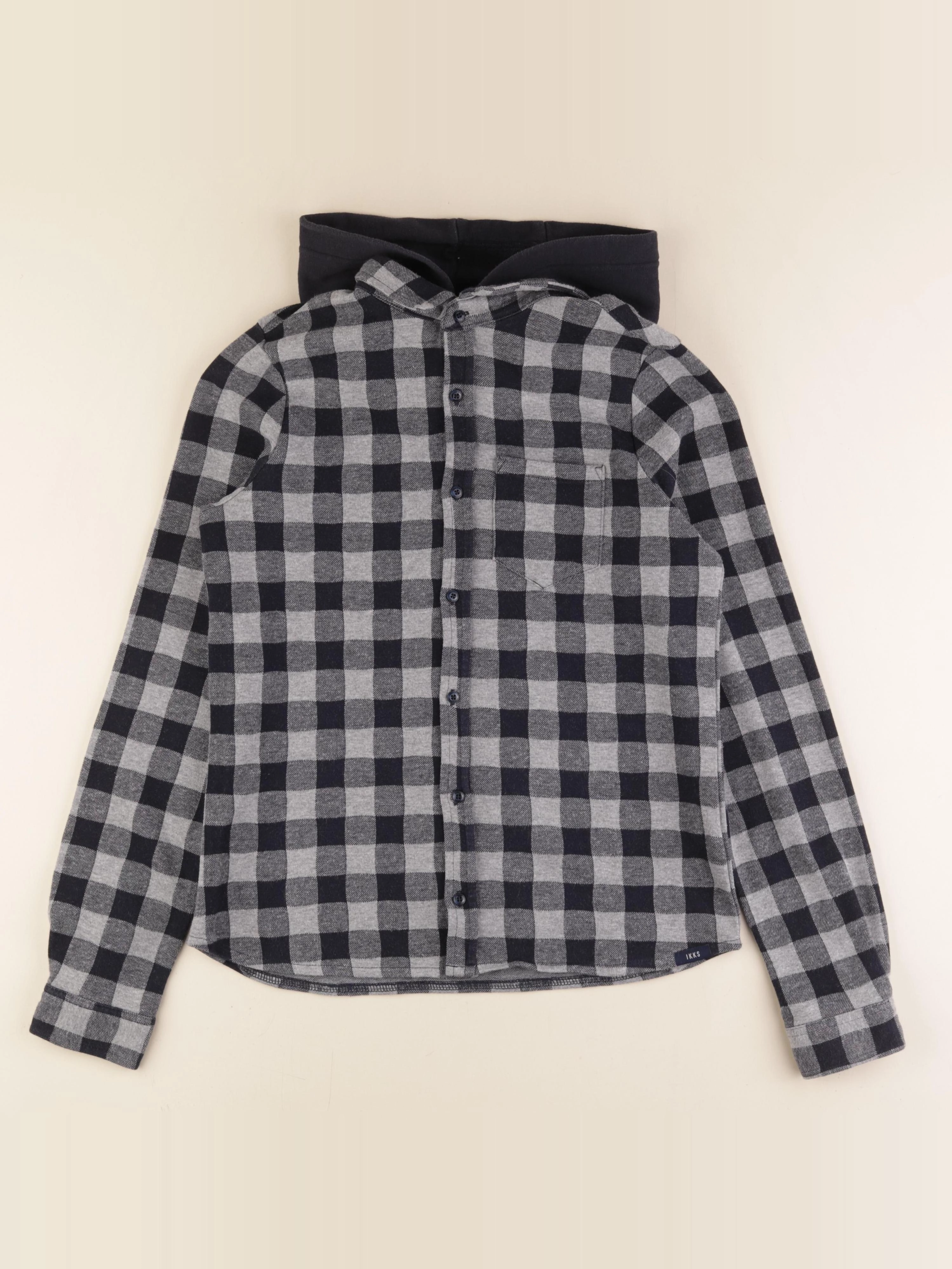 IKKS - chemise bleu, gris - 14 ans