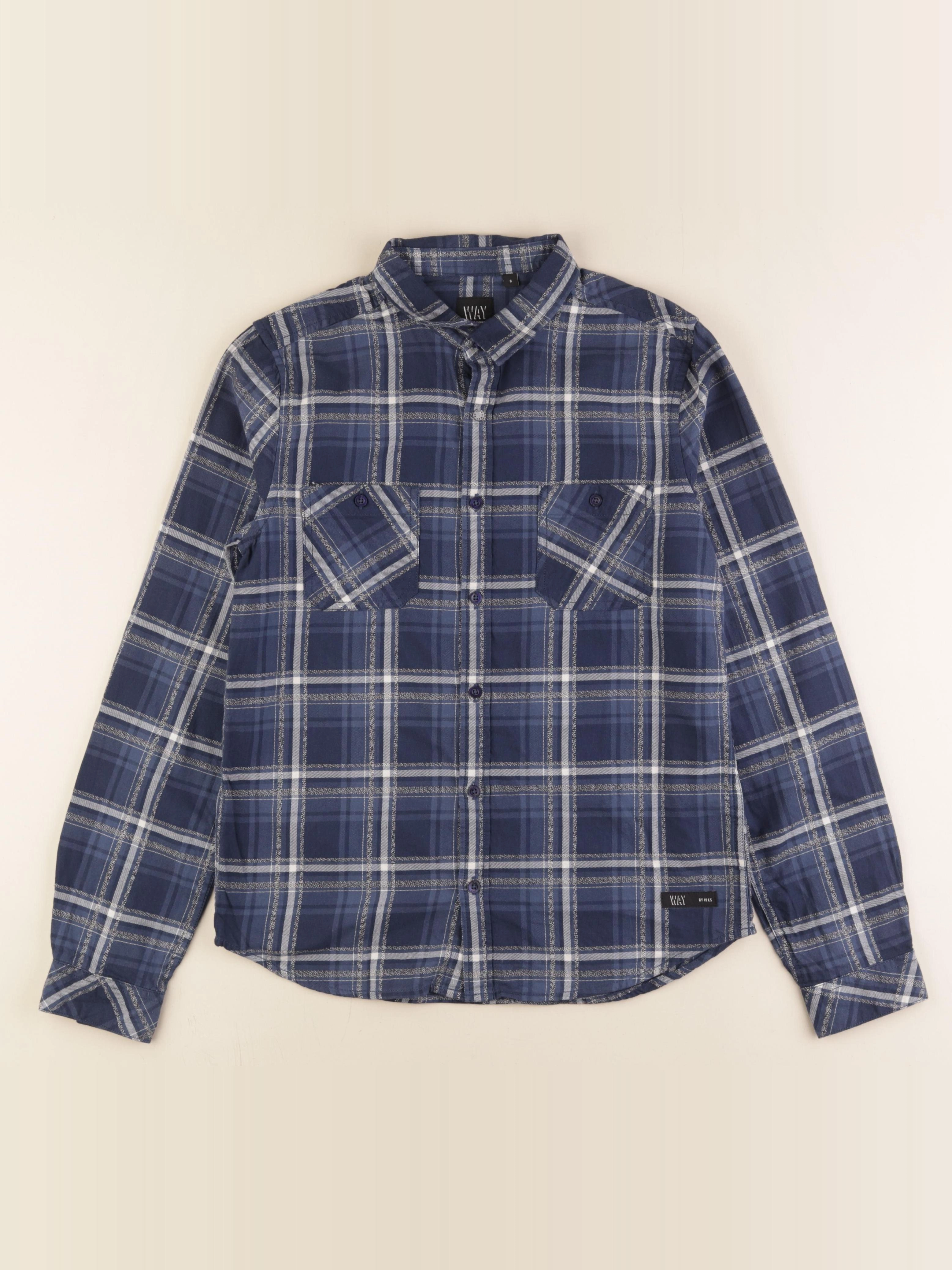 IKKS - chemise bleu, blanc - 14 ans