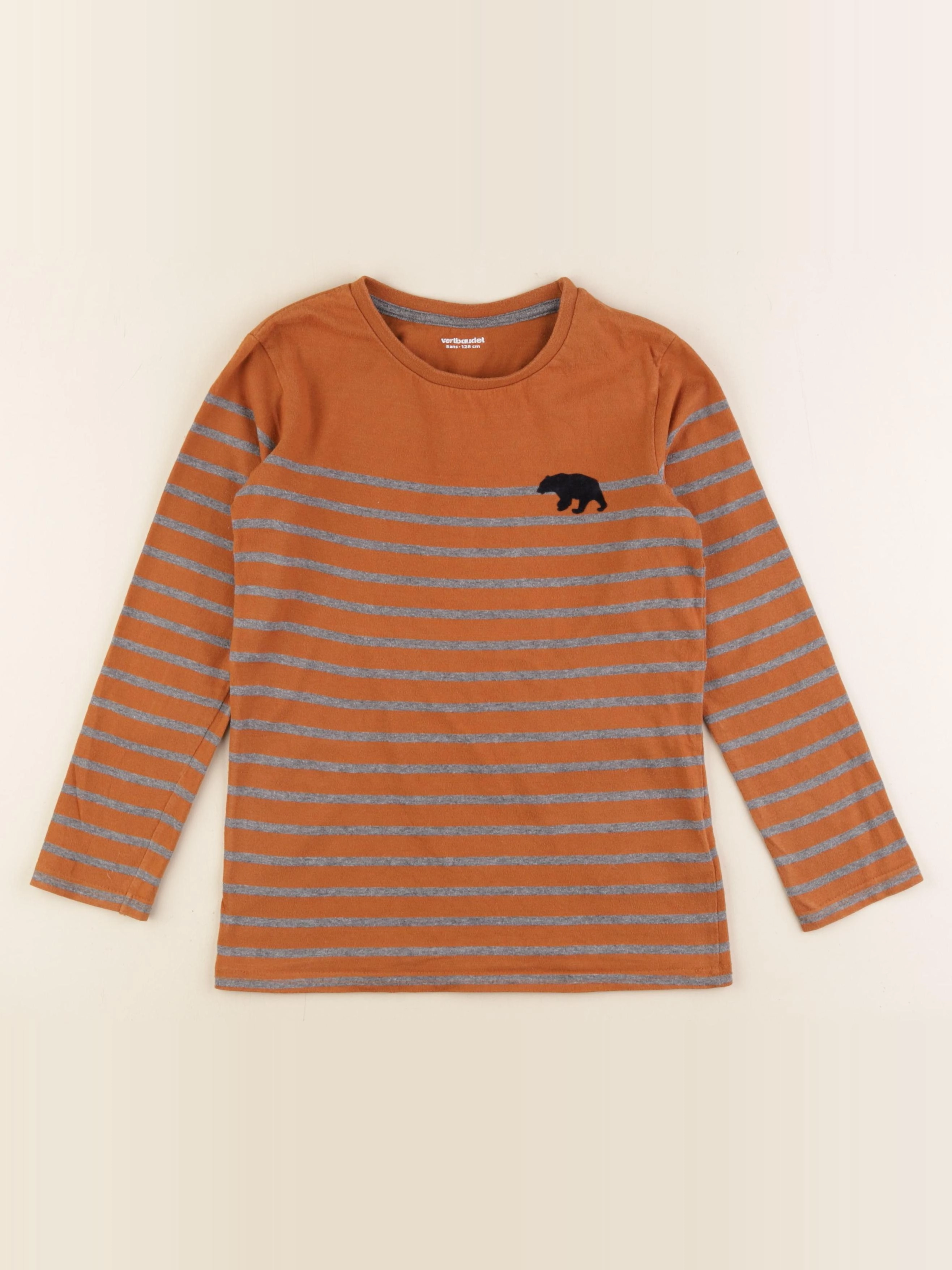 Vertbaudet - tee-shirt marron - 8 ans