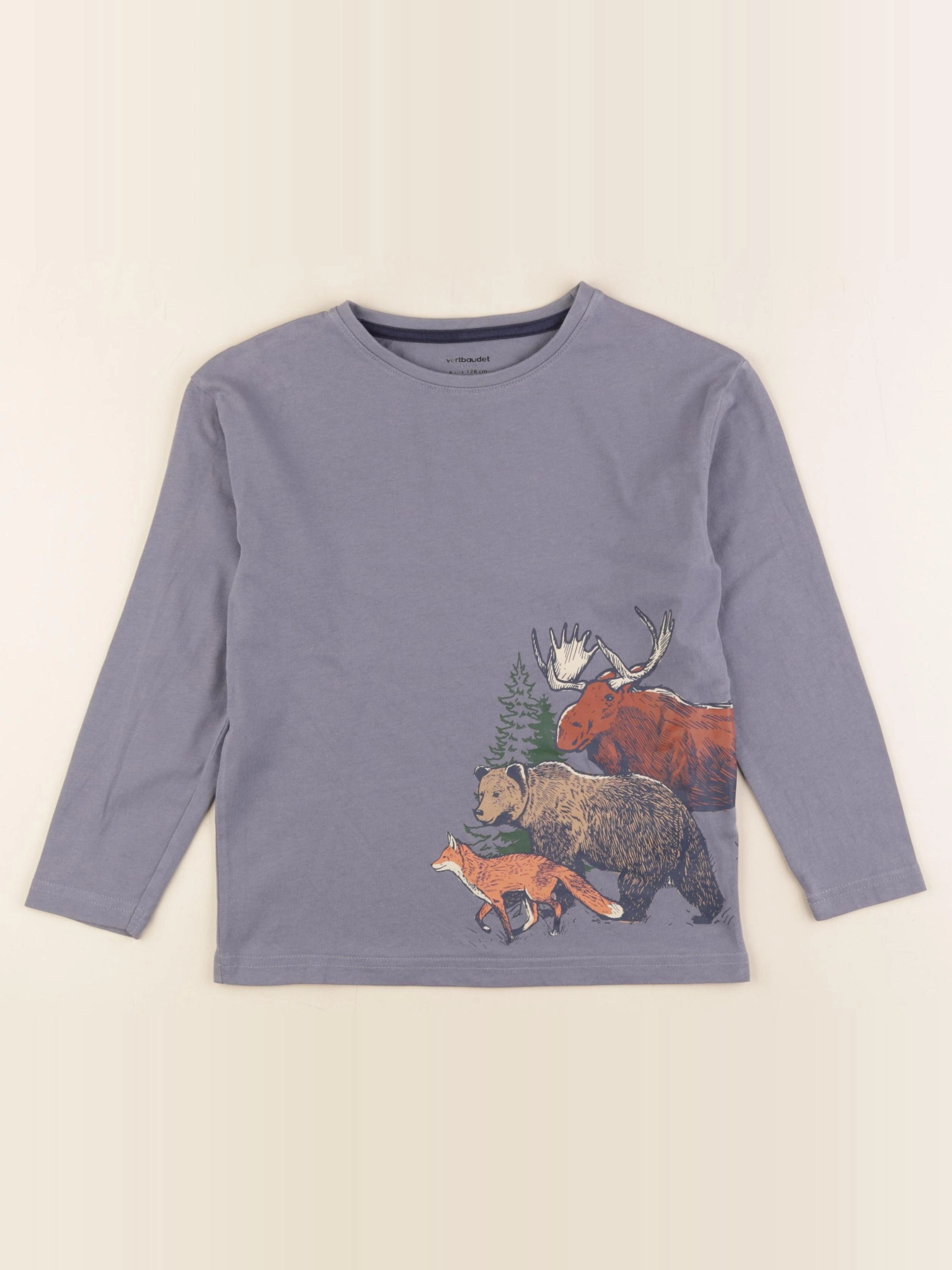 Vertbaudet - tee-shirt bleu - 8 ans