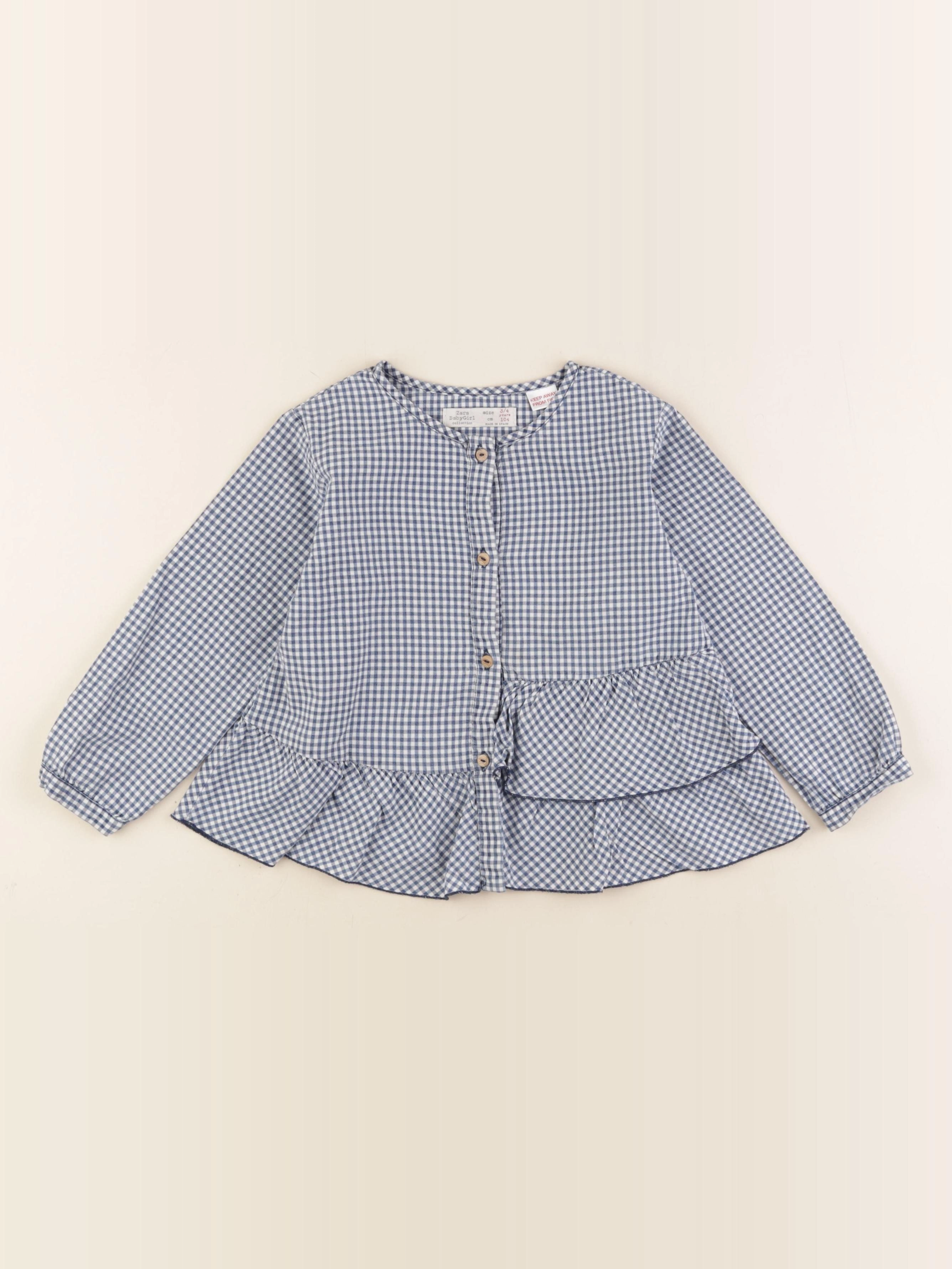 Zara - blouse bleu - 3/4 ans