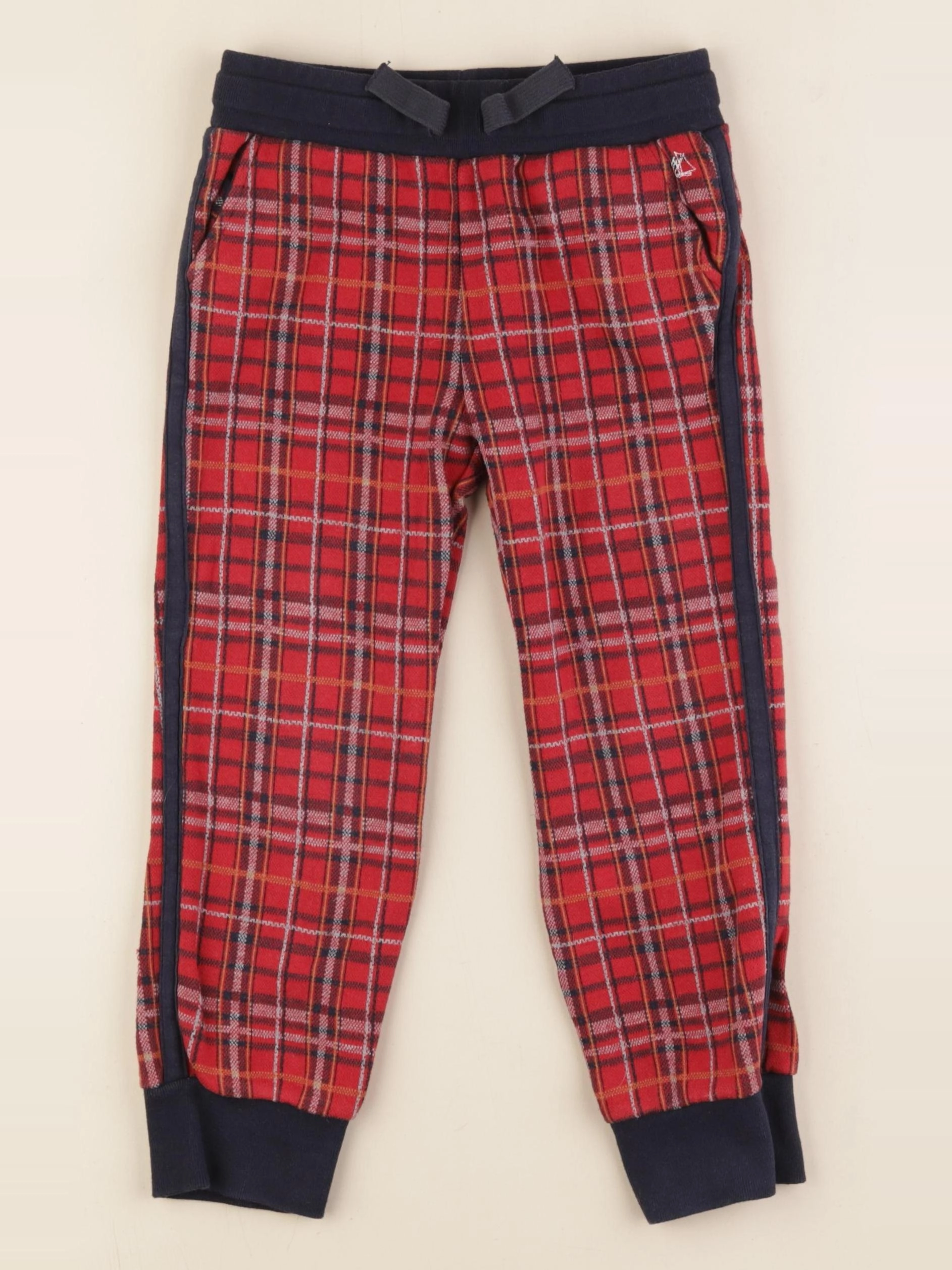Petit Bateau - pantalon bleu, rouge - 6 ans