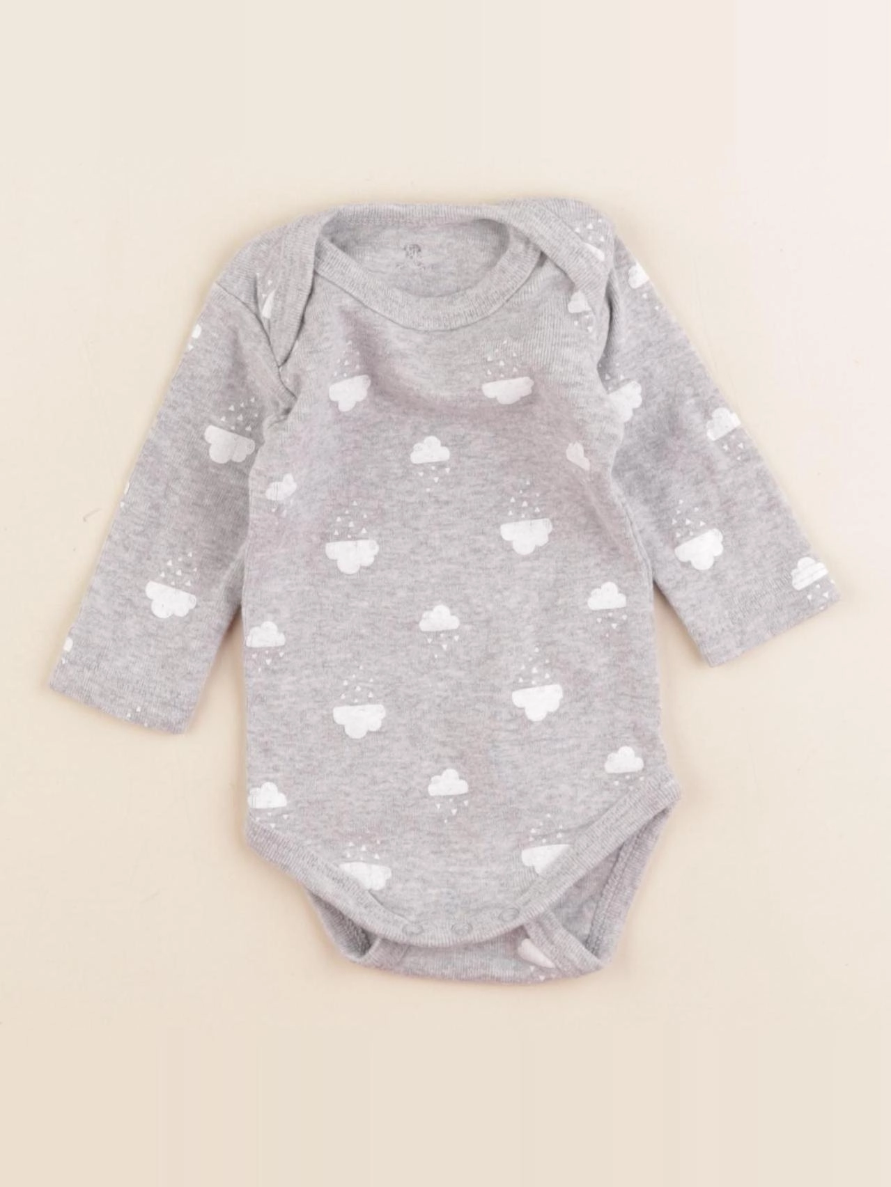 La Redoute - body gris, blanc - 1 mois