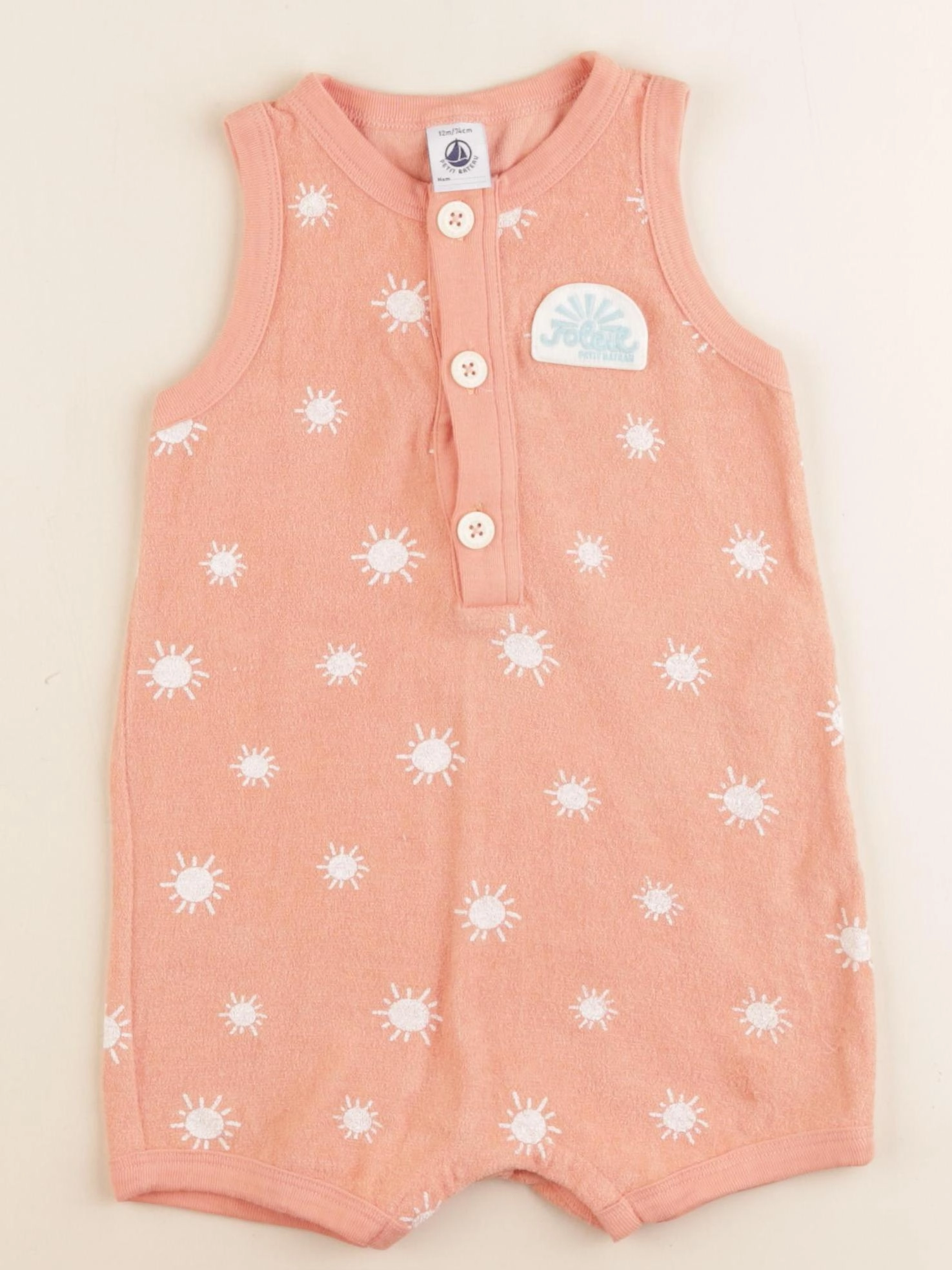 Petit Bateau - combinaison orange - 12 mois