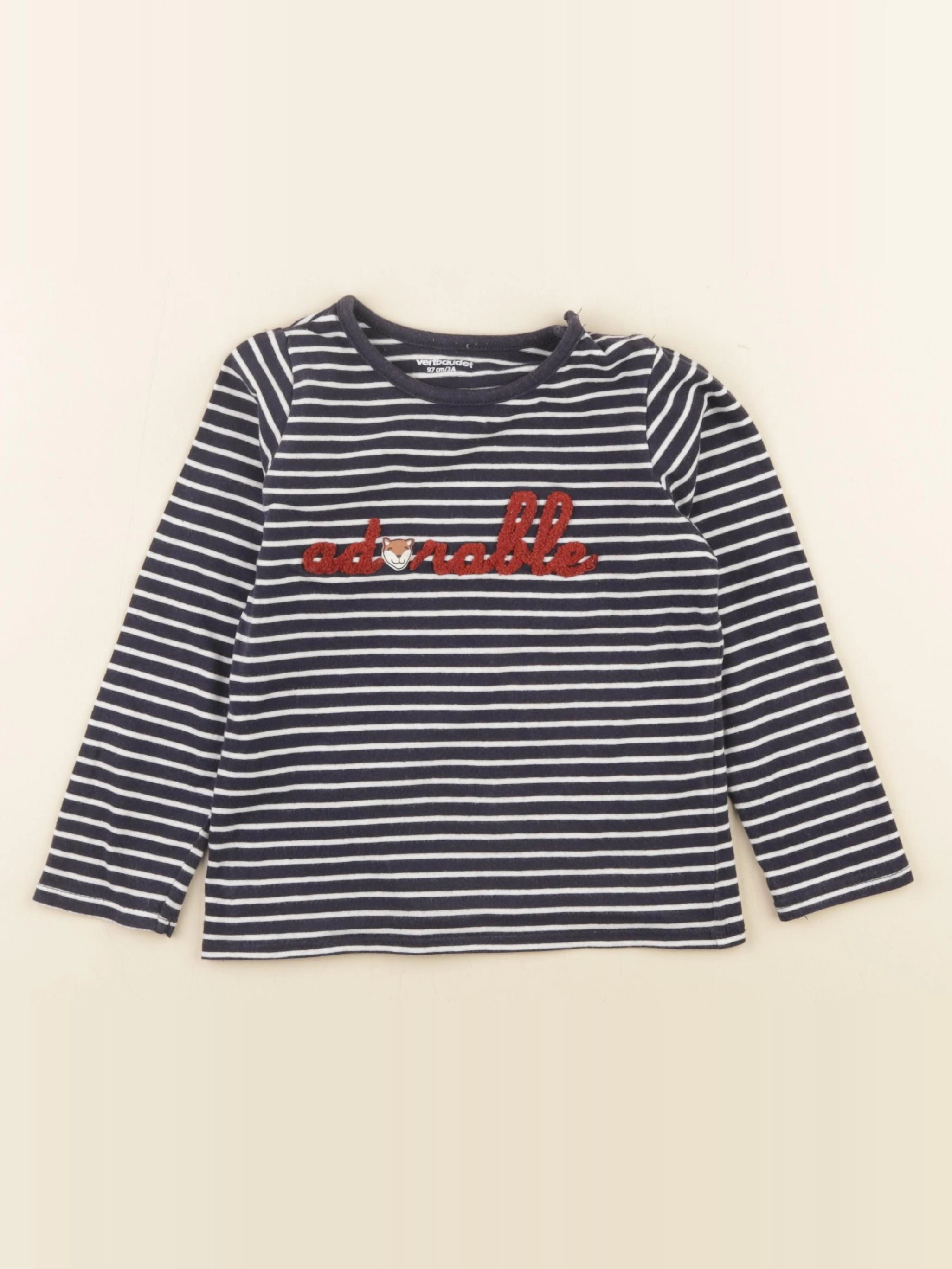 Vertbaudet - tee-shirt bleu, blanc - 3 ans