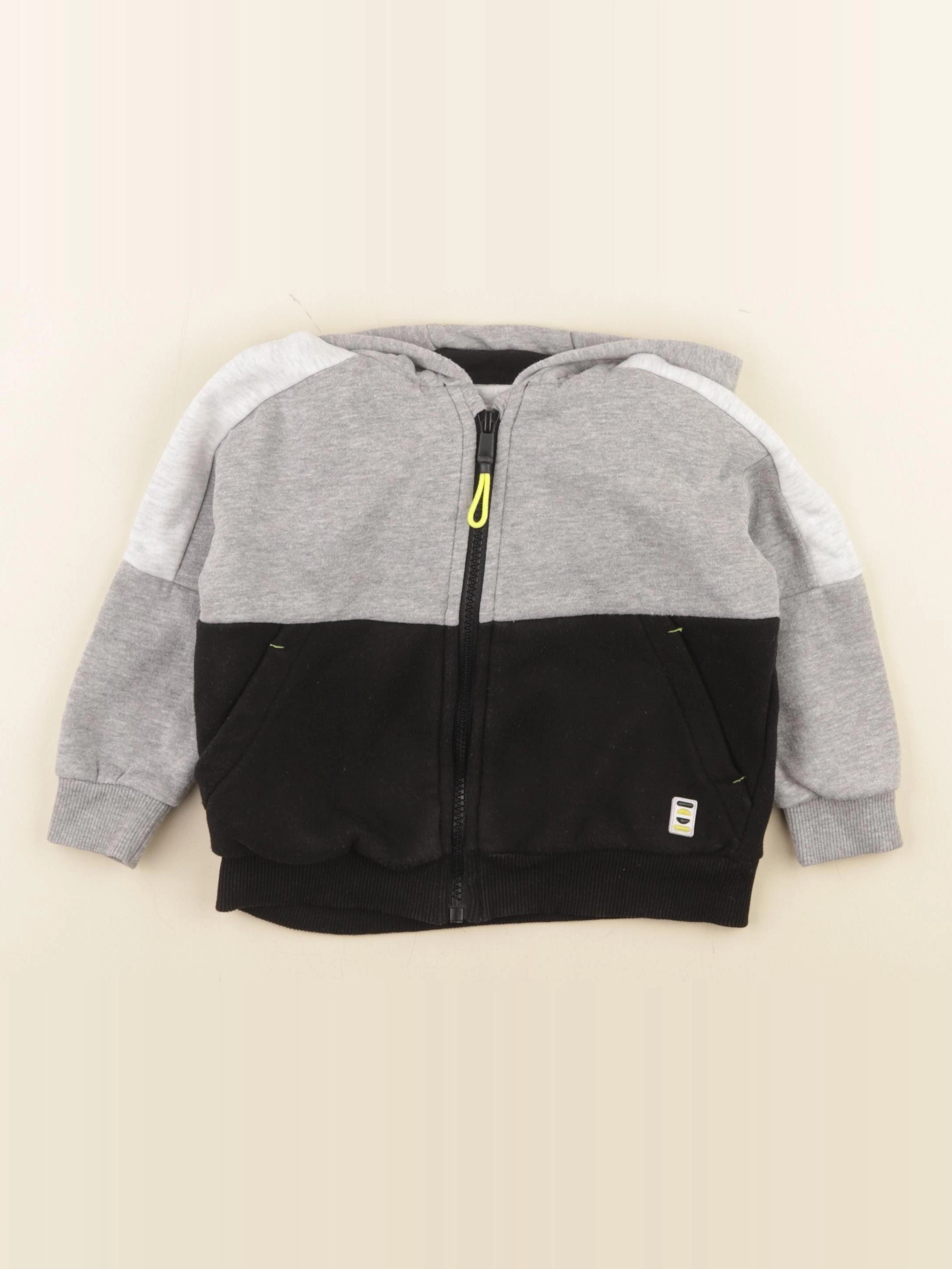 Vertbaudet - sweat noir, gris - 3 ans