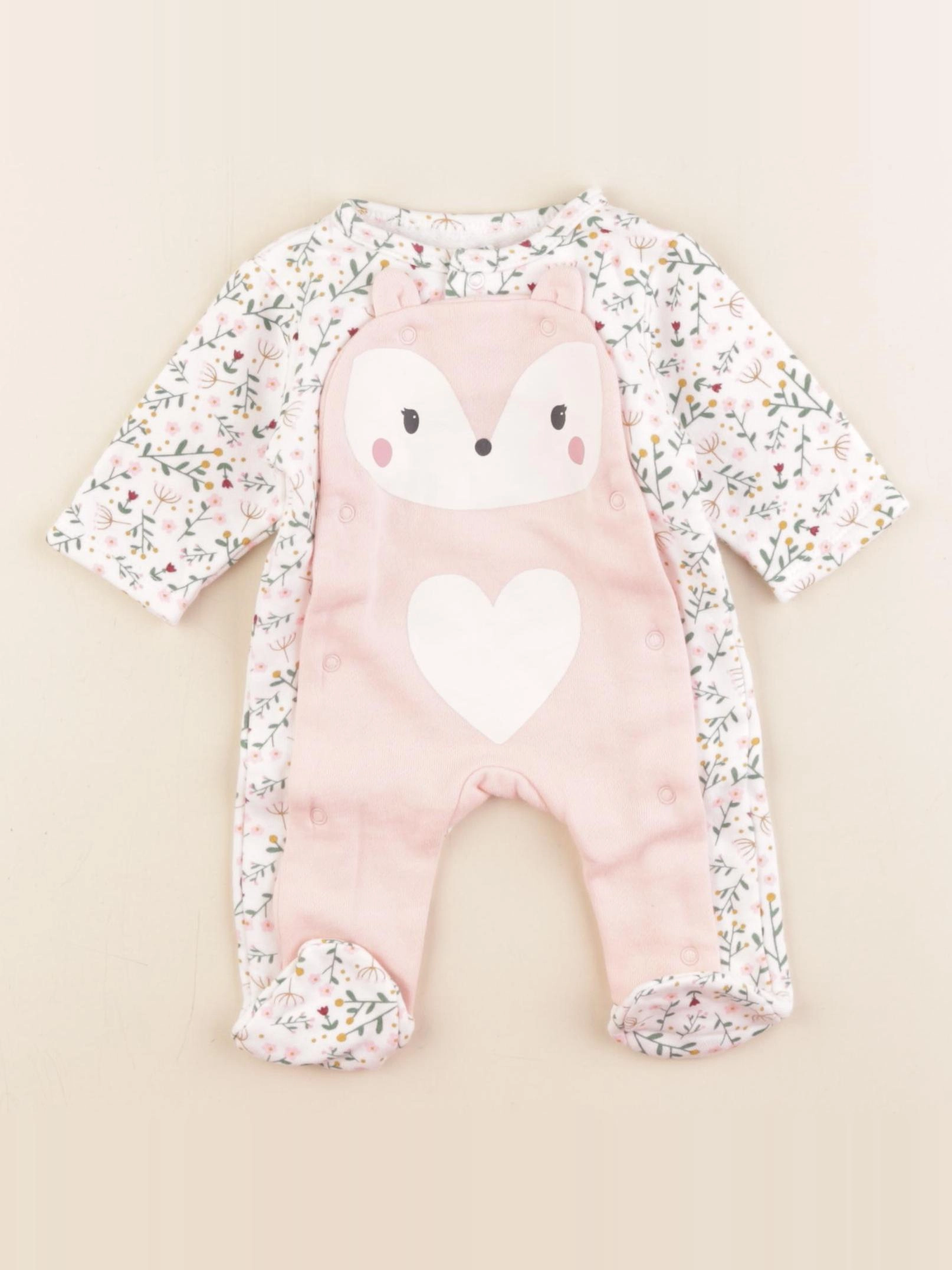 Vertbaudet - pyjama coton rose - 1 mois