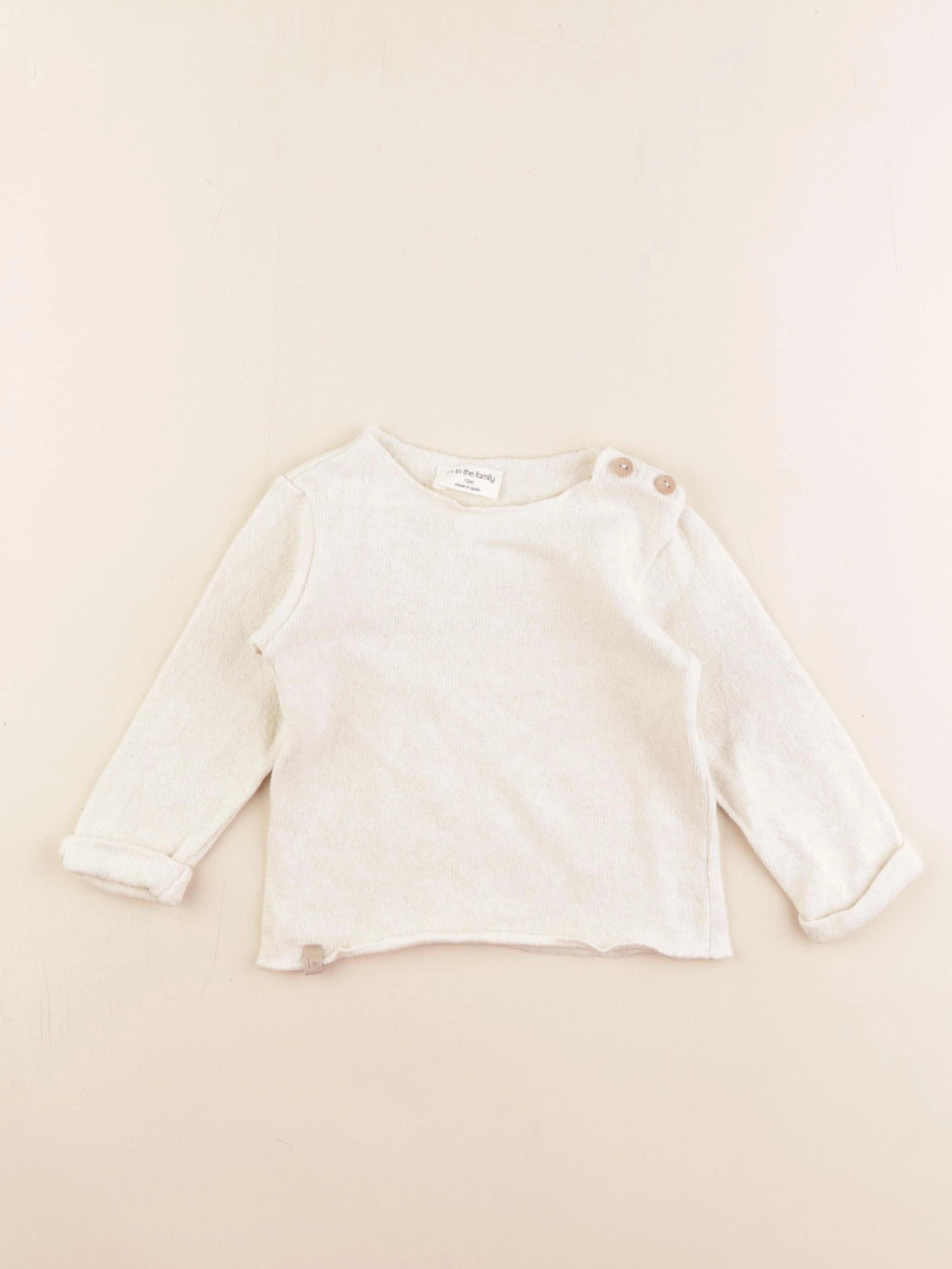 1+ In the family - tee-shirt beige - 12 mois