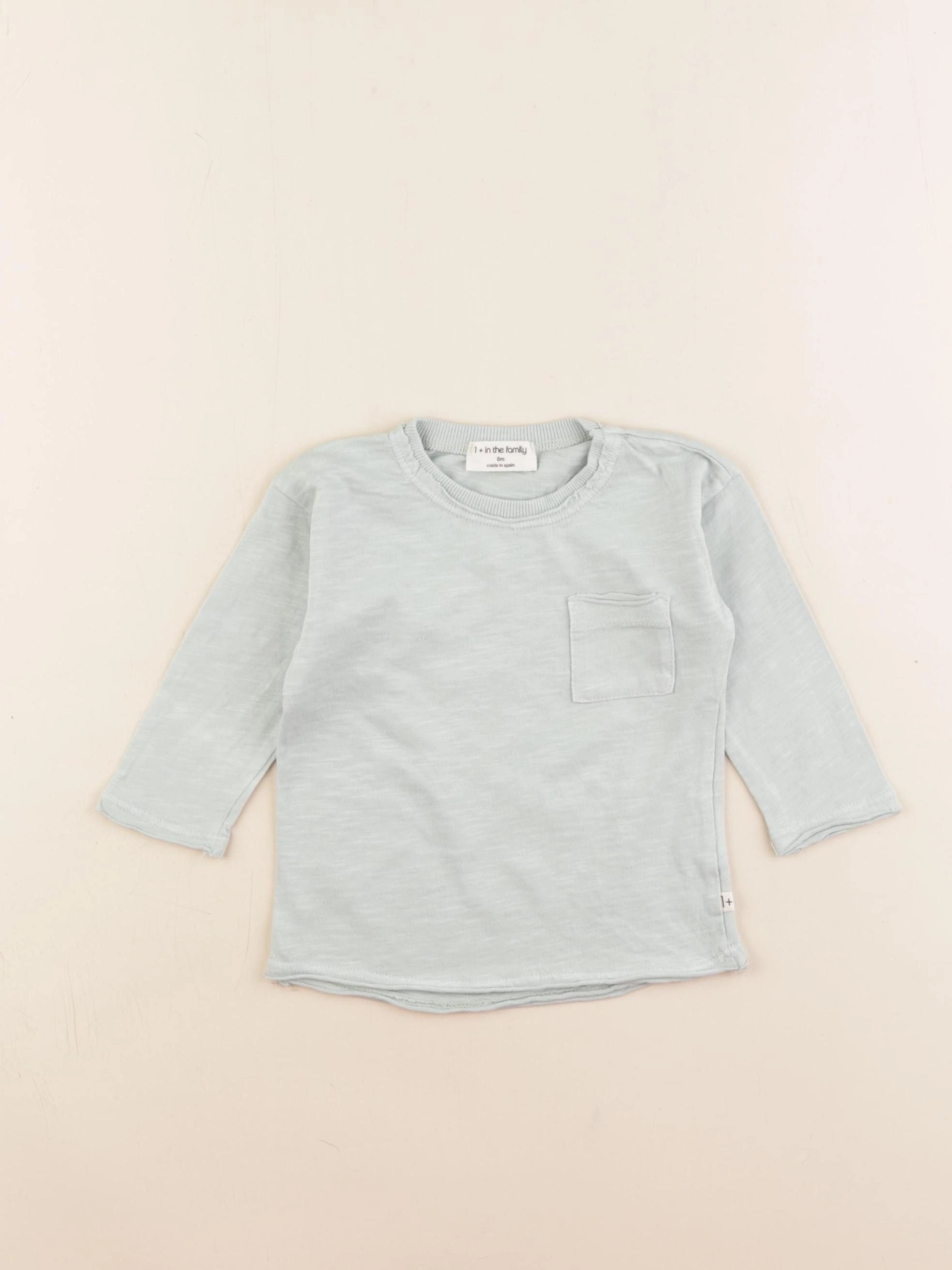 1+ In the family - tee-shirt vert - 6 mois