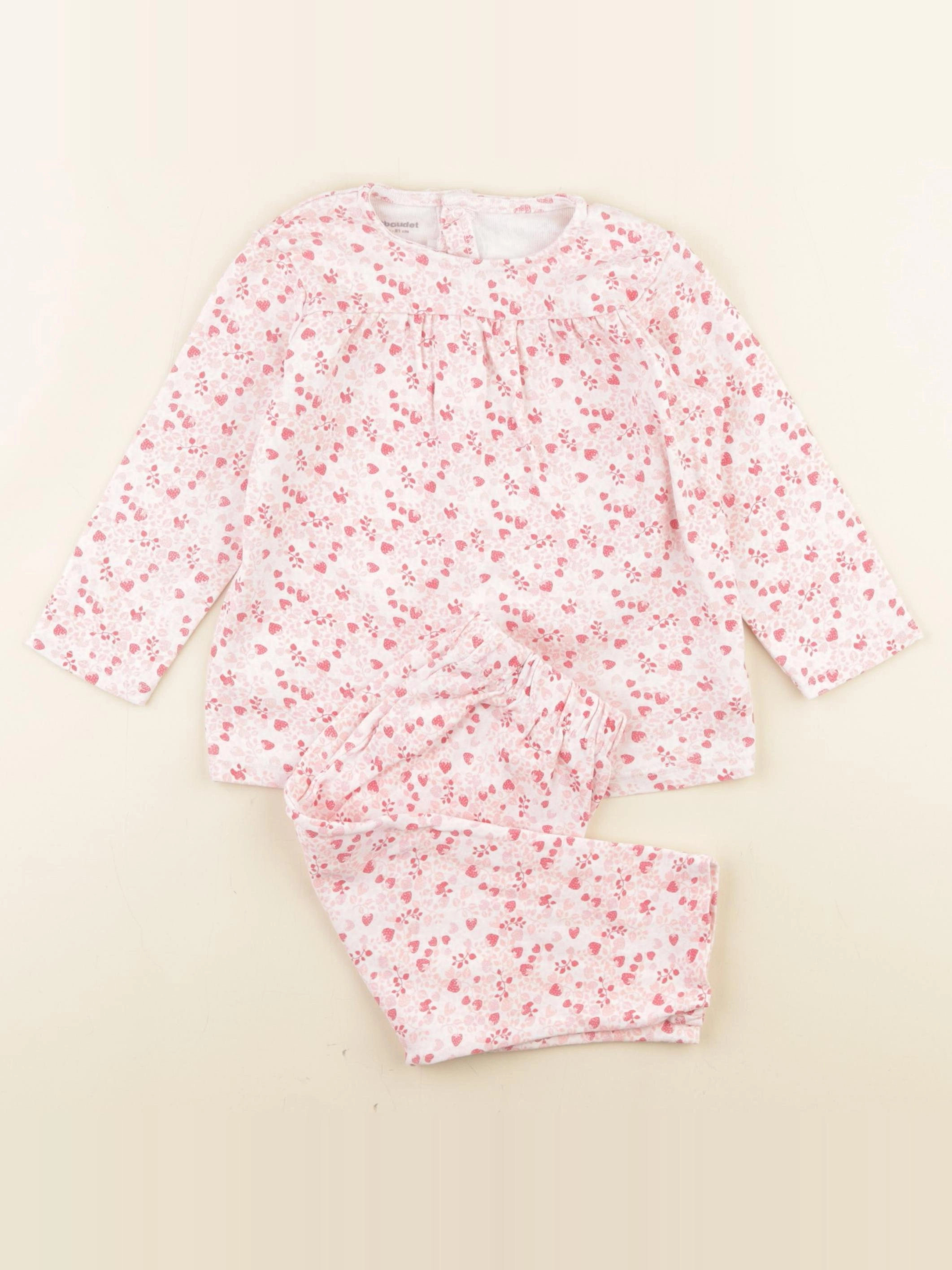 Vertbaudet - pyjama coton rose - 18 mois