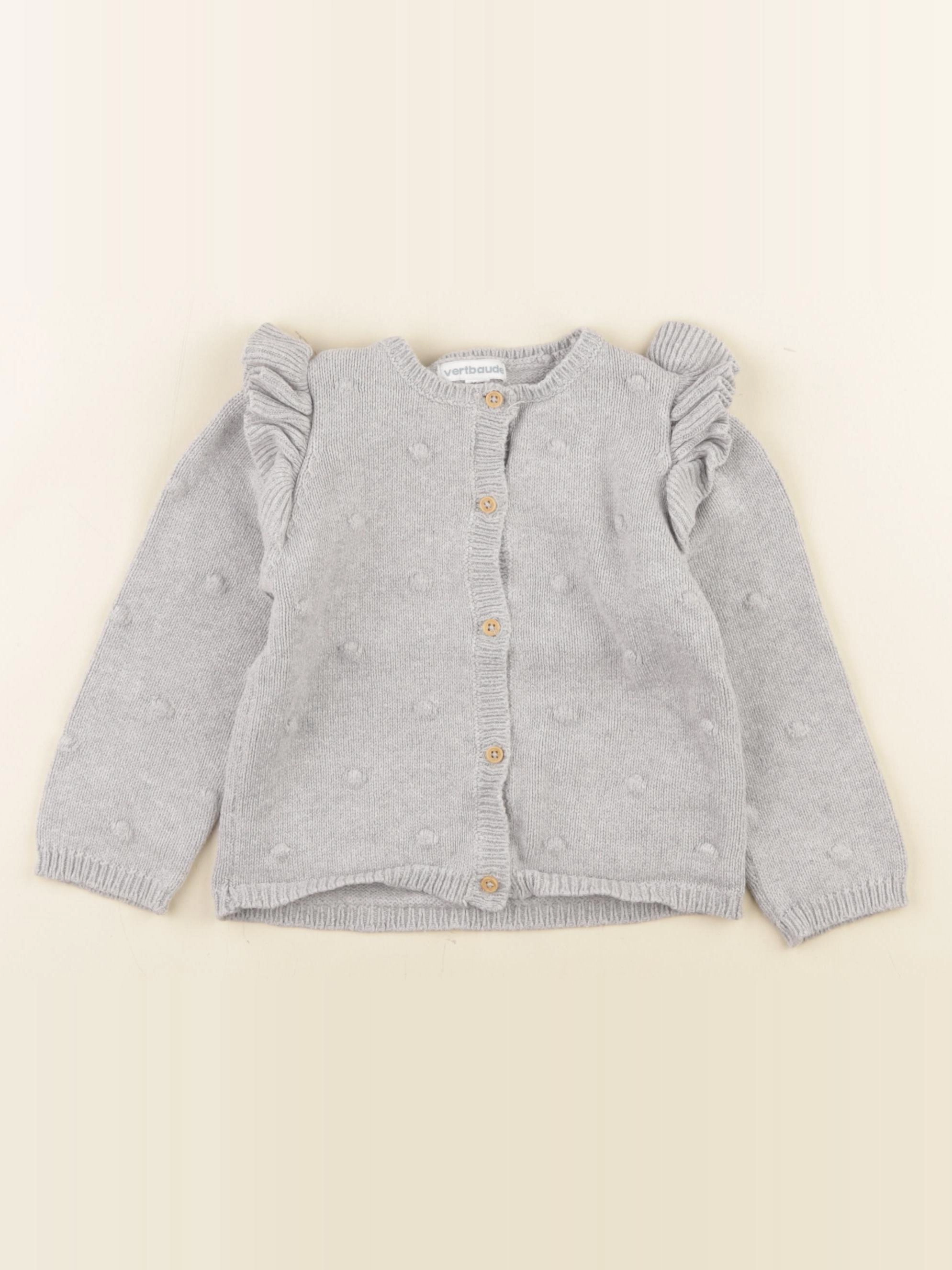 Vertbaudet - gilet gris - 2 ans
