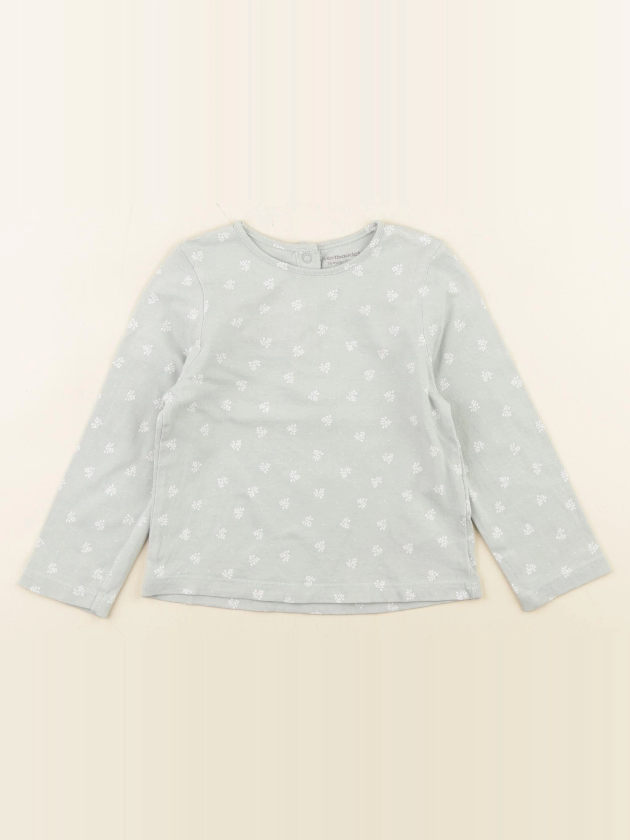 Vertbaudet - tee-shirt beige, vert - 18 mois