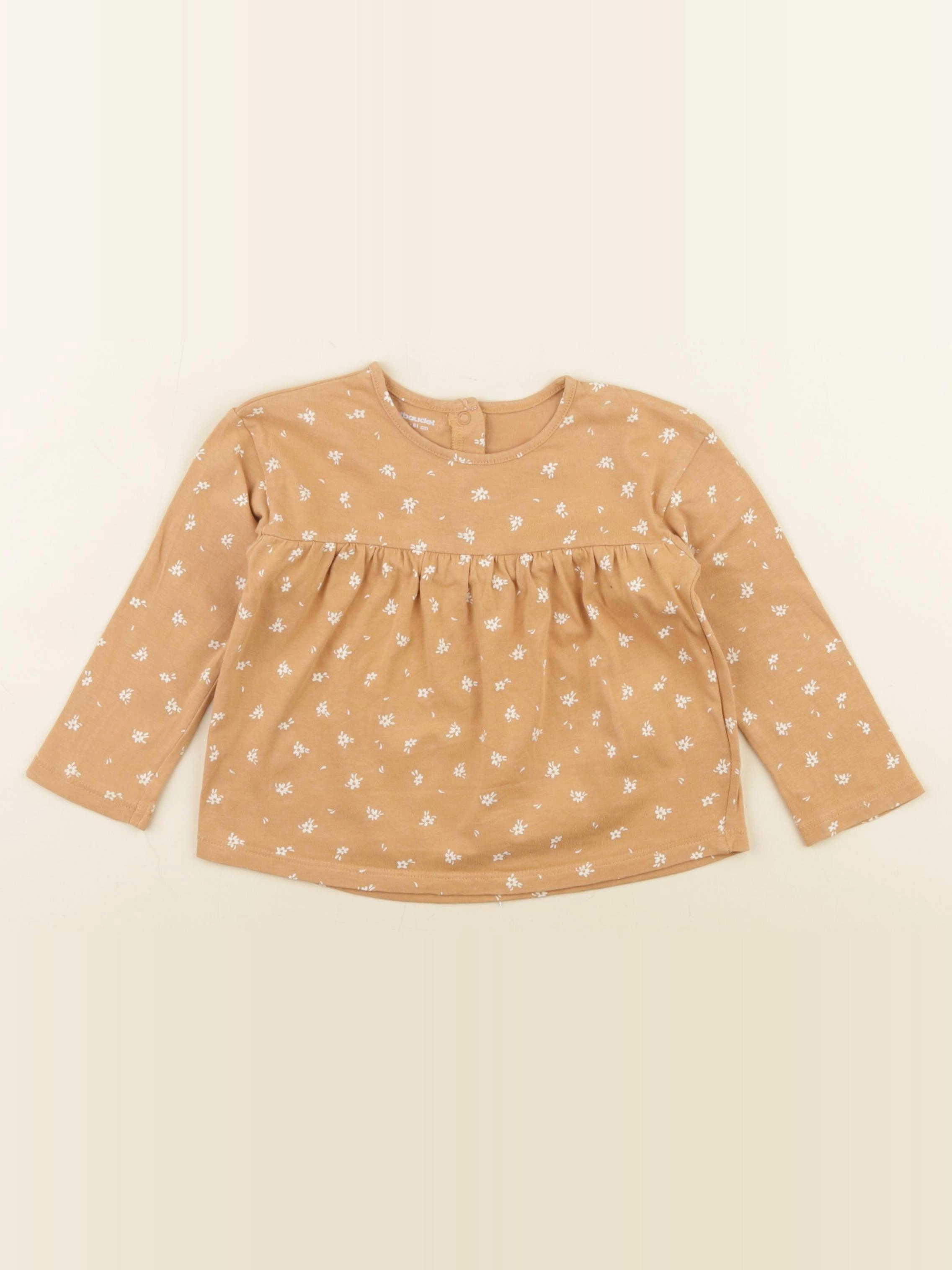 Vertbaudet - tee-shirt beige, jaune - 18 mois