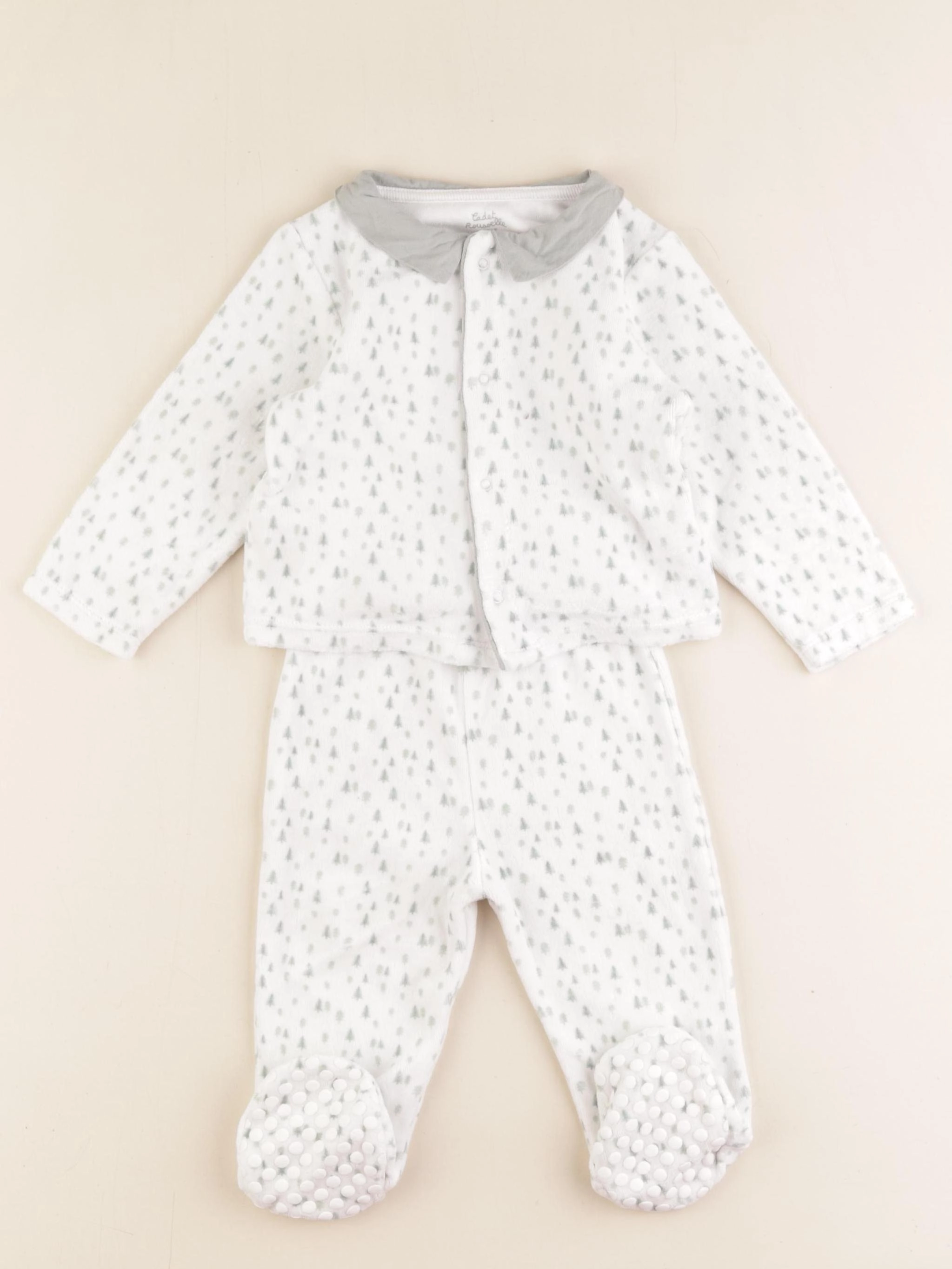 Cadet Rousselle - pyjama velours vert - 12 mois