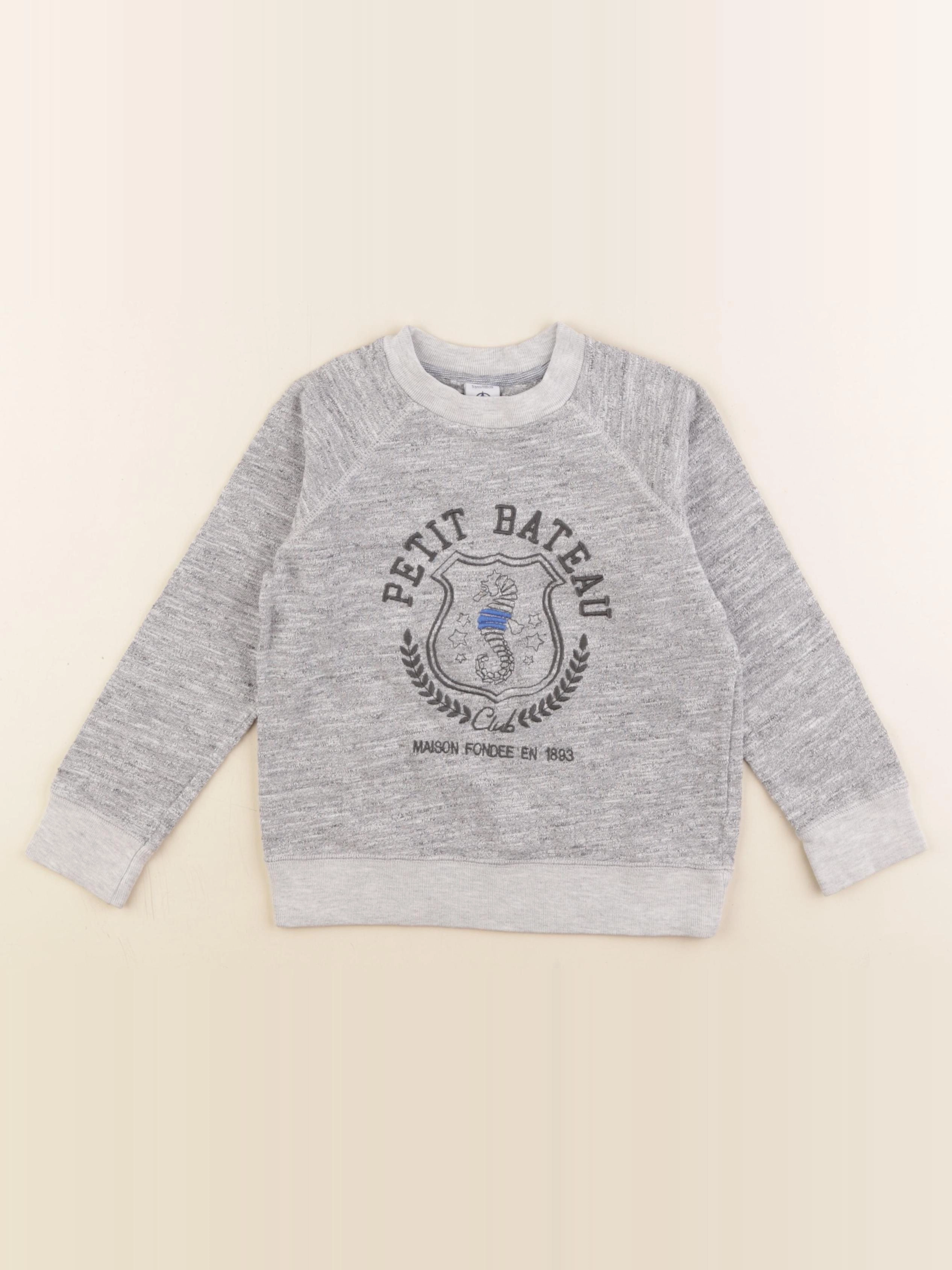 Petit Bateau - sweat gris - 5 ans