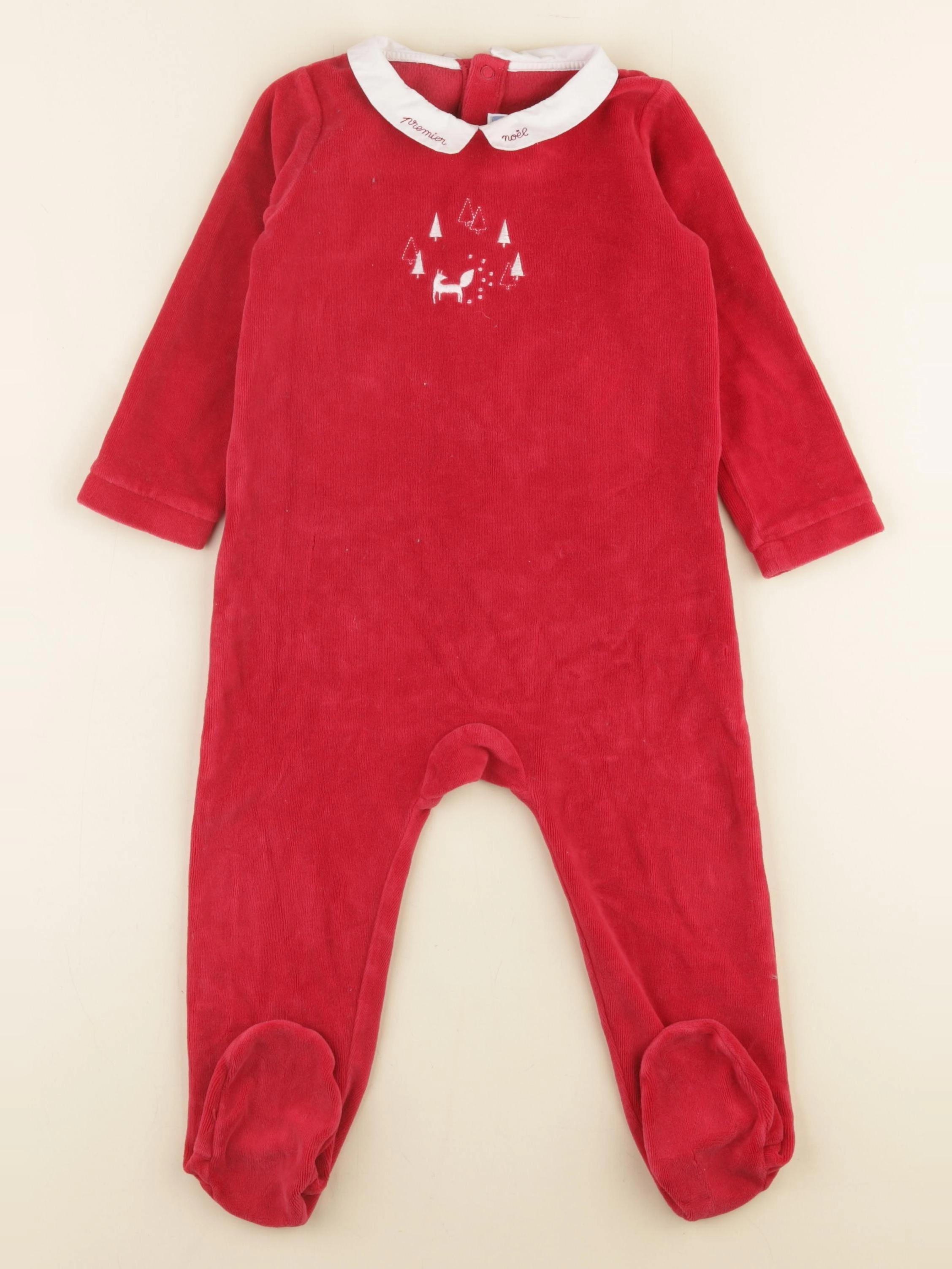Jacadi - pyjama velours rouge - 24 mois