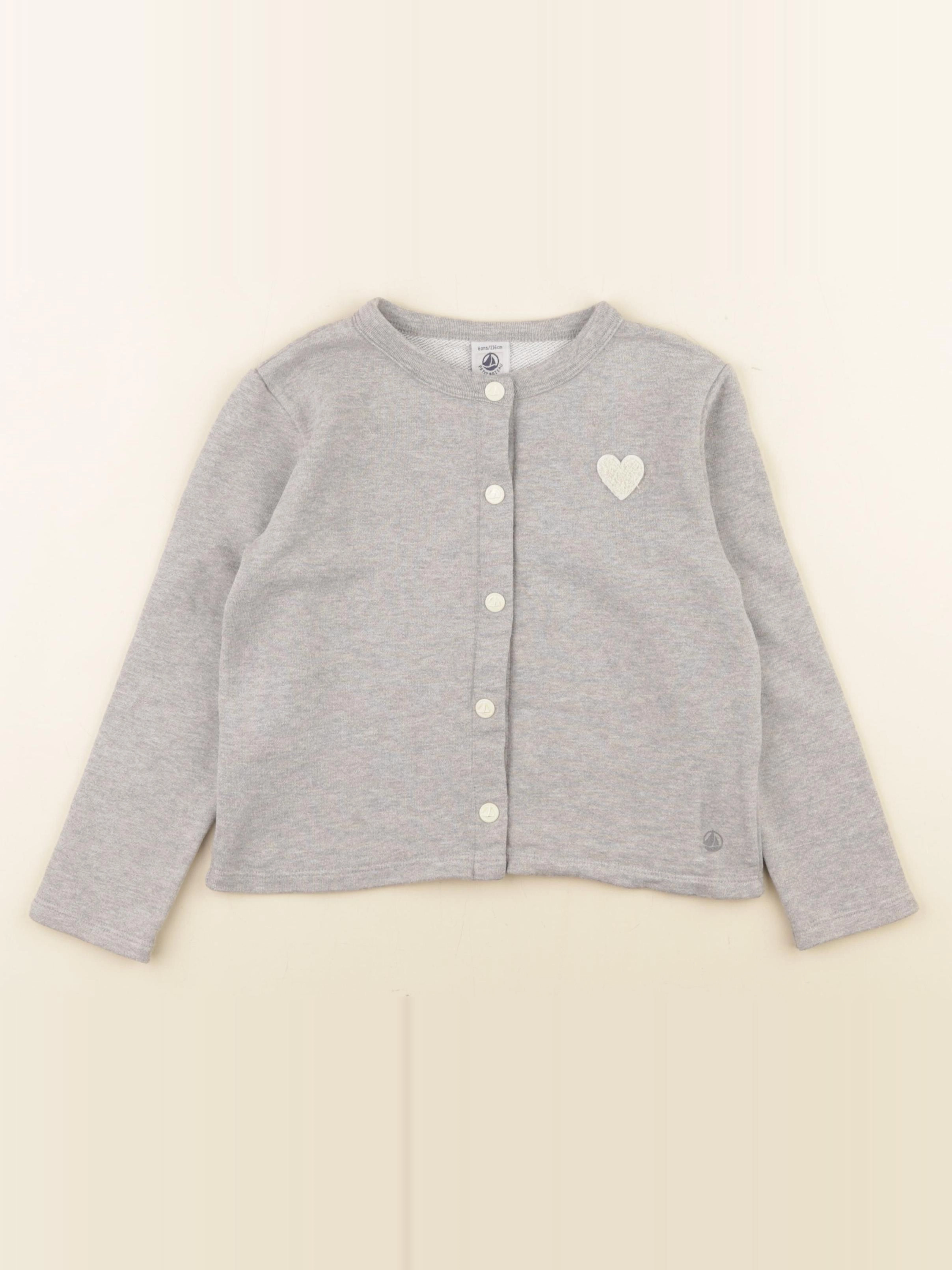 Petit Bateau - sweat gris - 6 ans