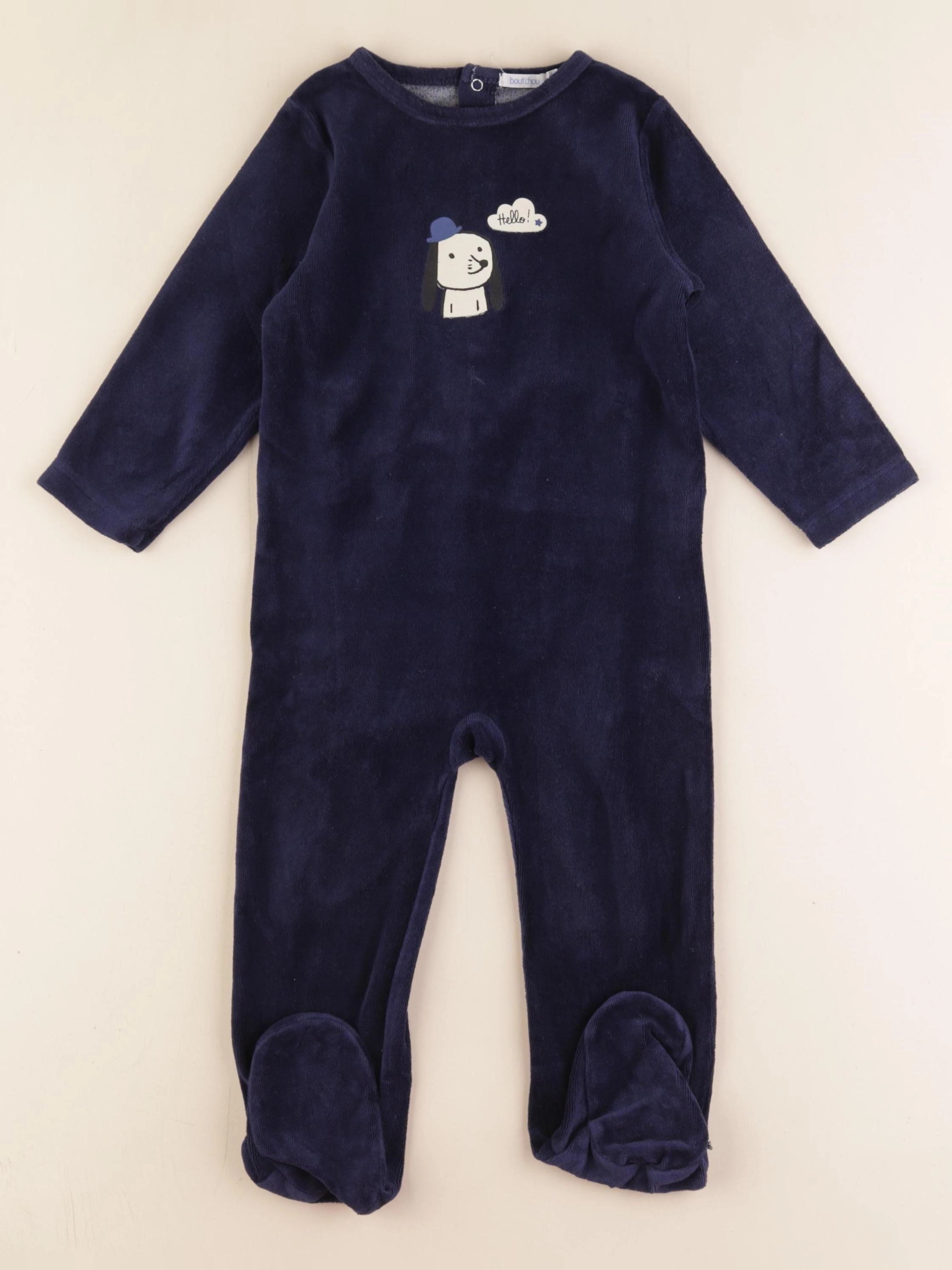 Boutchou - pyjama velours bleu - 24 mois