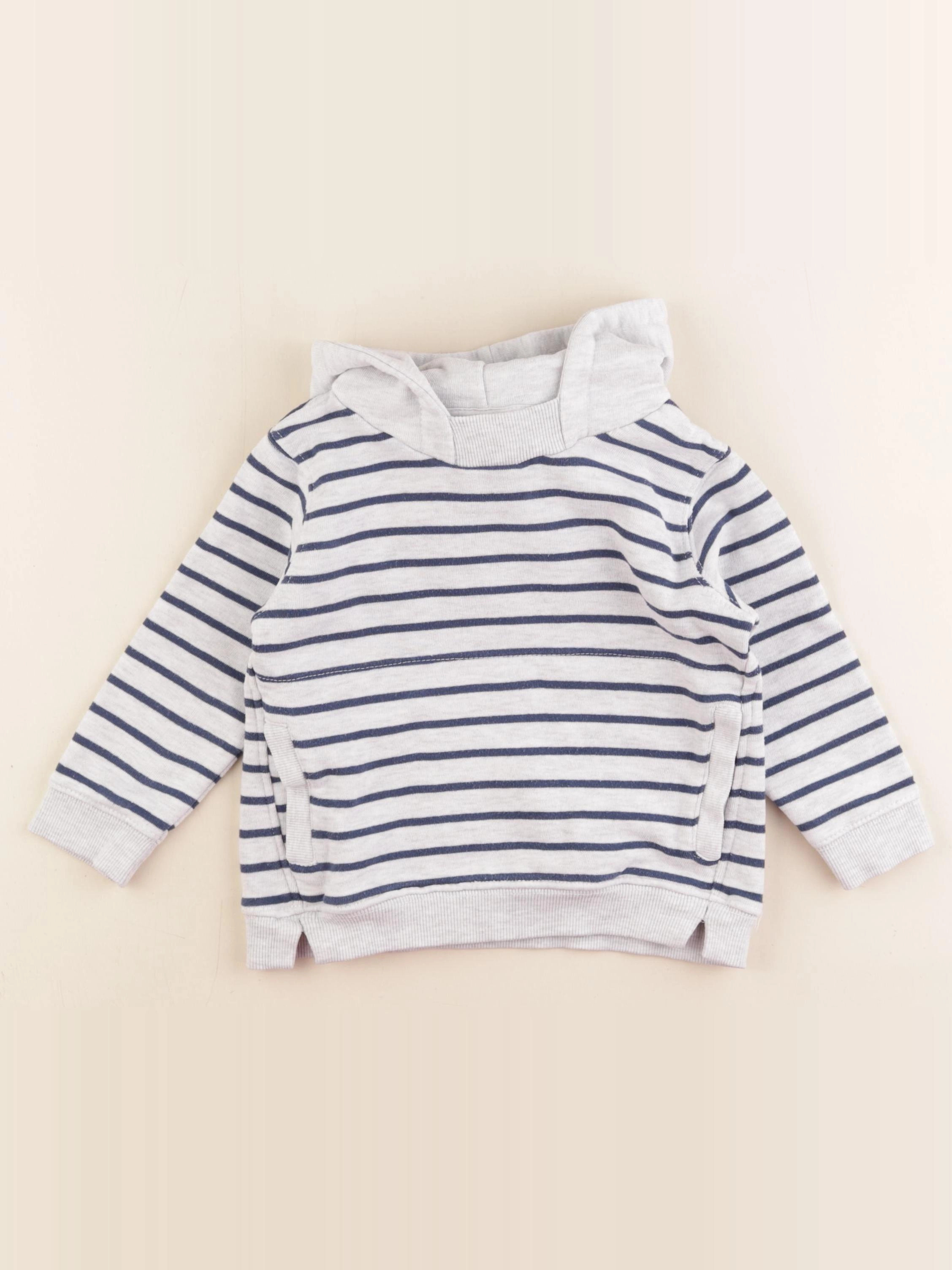 Zara - sweat beige, bleu - 18/24 mois