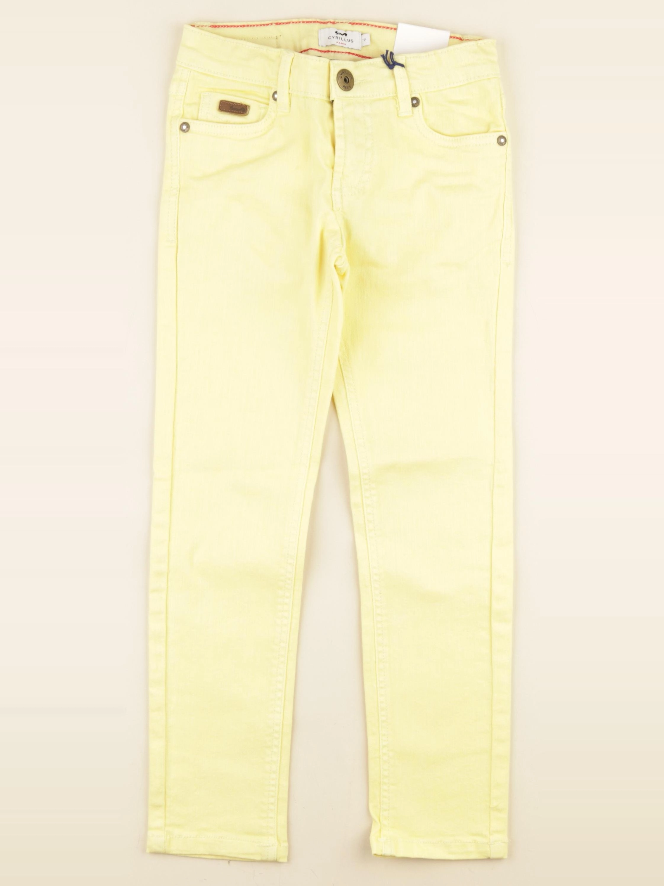 Cyrillus - jean bleu, jaune - 7 ans