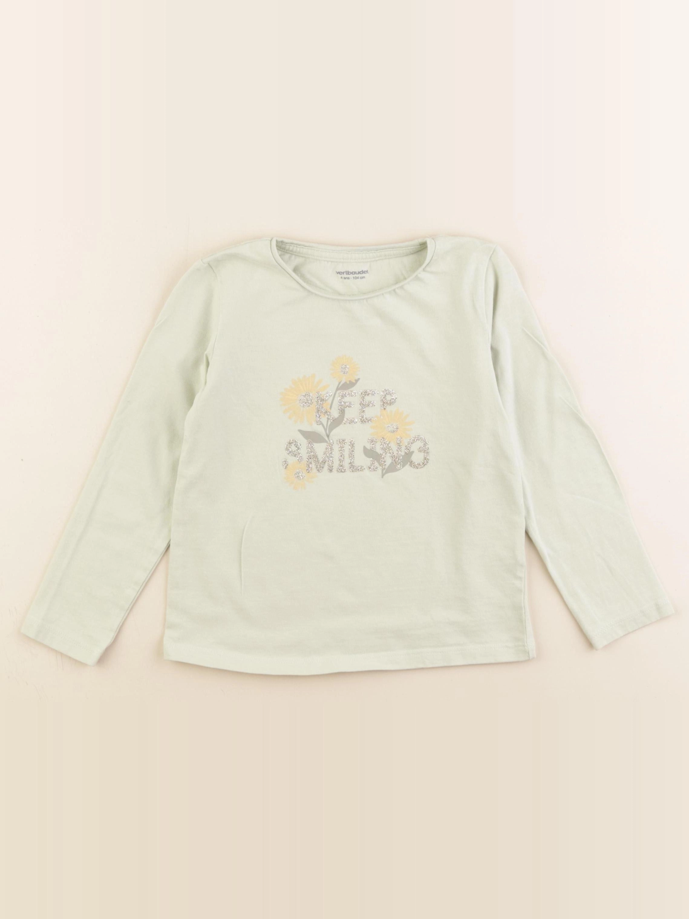 Vertbaudet - tee-shirt vert - 4 ans