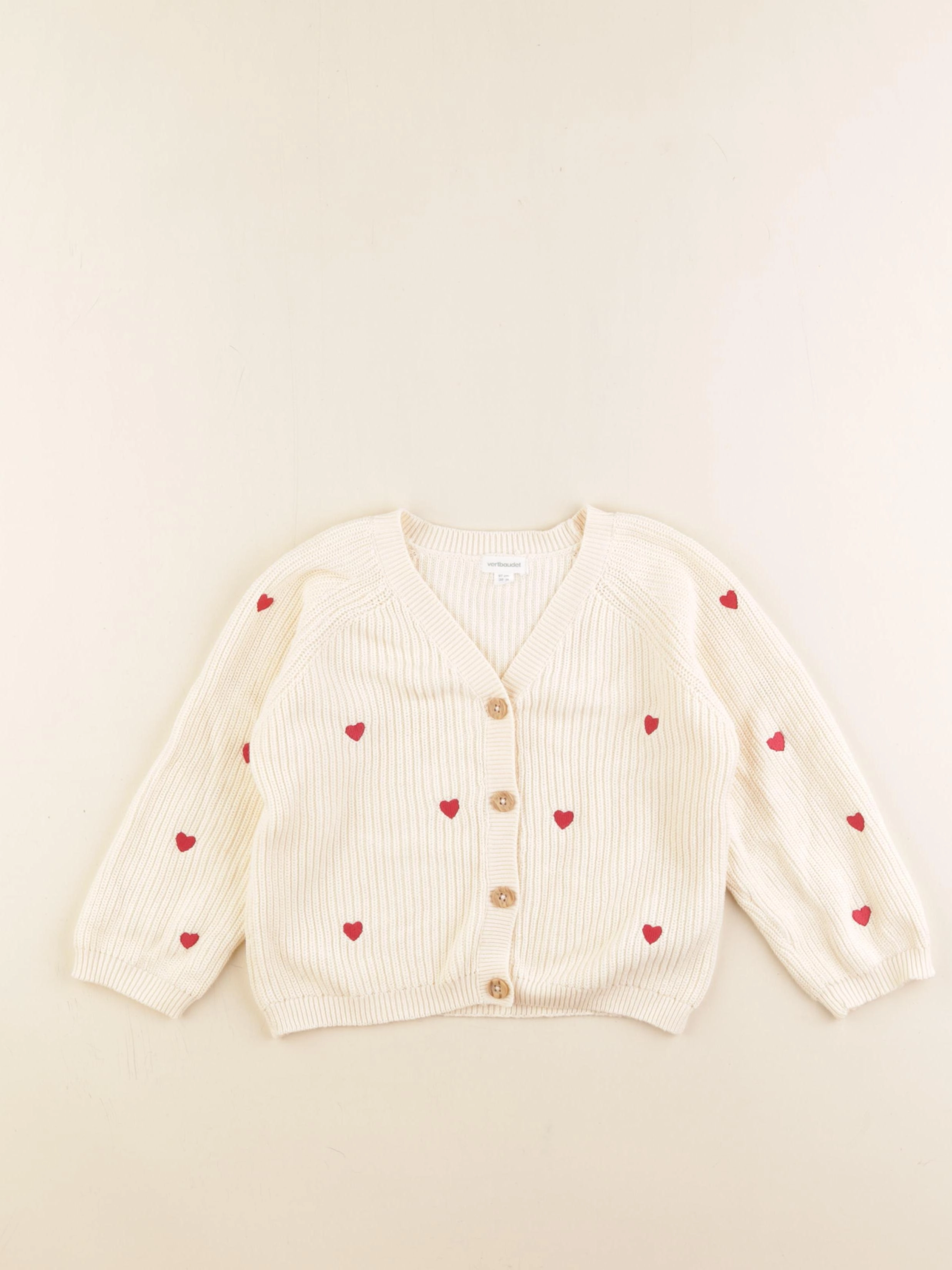 Vertbaudet - gilet beige - 36 mois