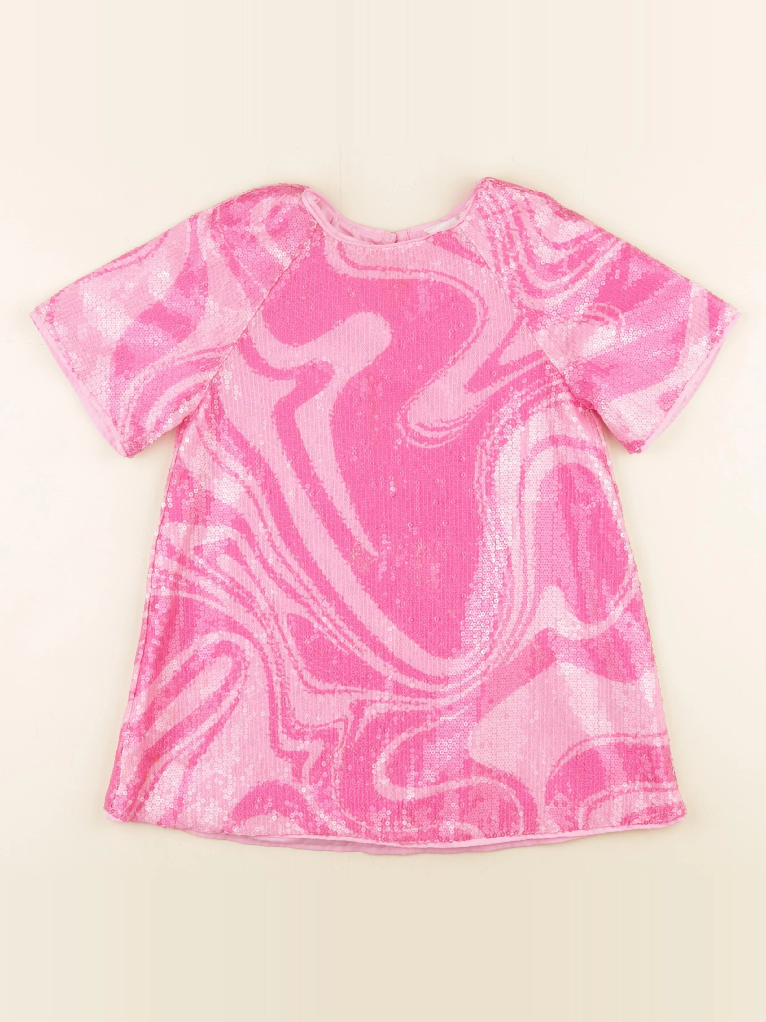 H&M - robe rose fluo - 3/4 ans