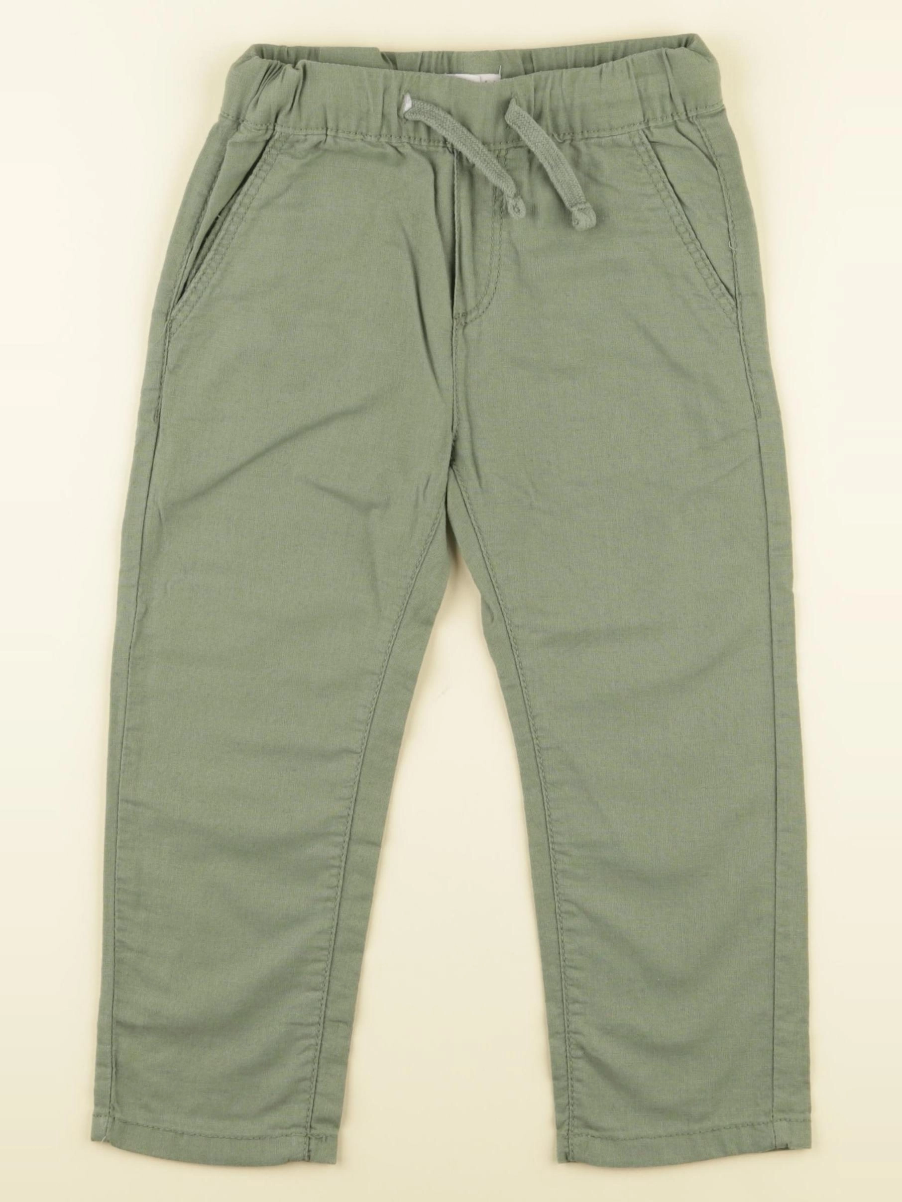 Vertbaudet - pantalon vert - 3 ans