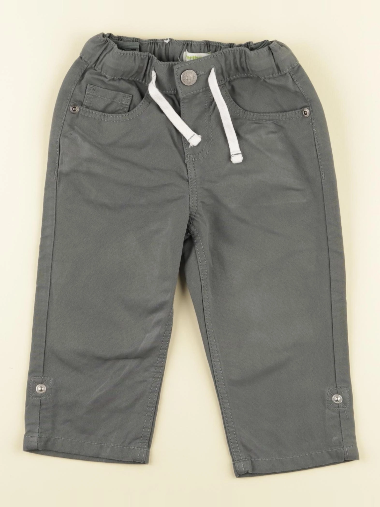 Vertbaudet - pantacourt marron, vert - 3 ans