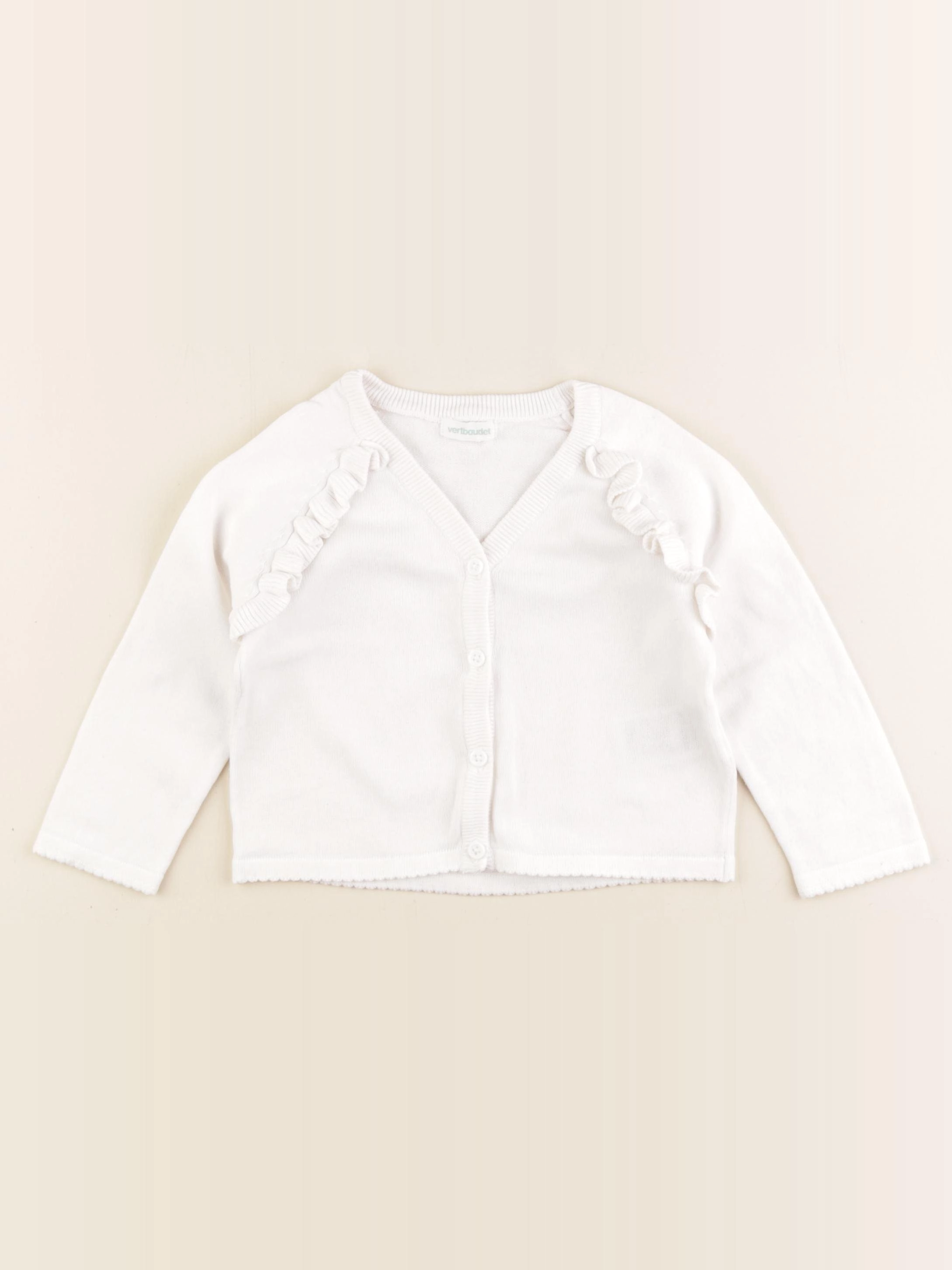 Vertbaudet - gilet blanc - 24 mois