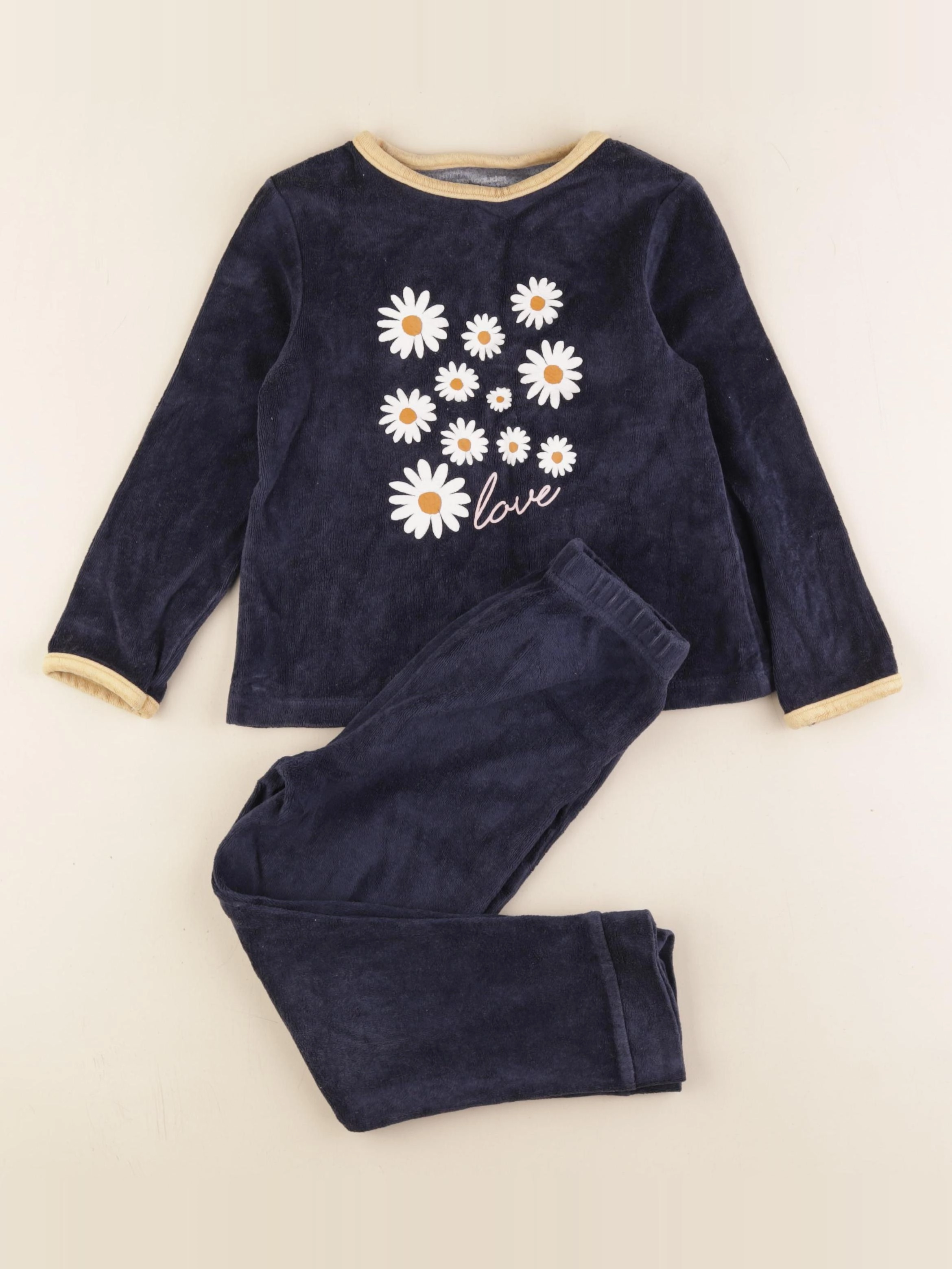 Vertbaudet - pyjama velours bleu - 5 ans