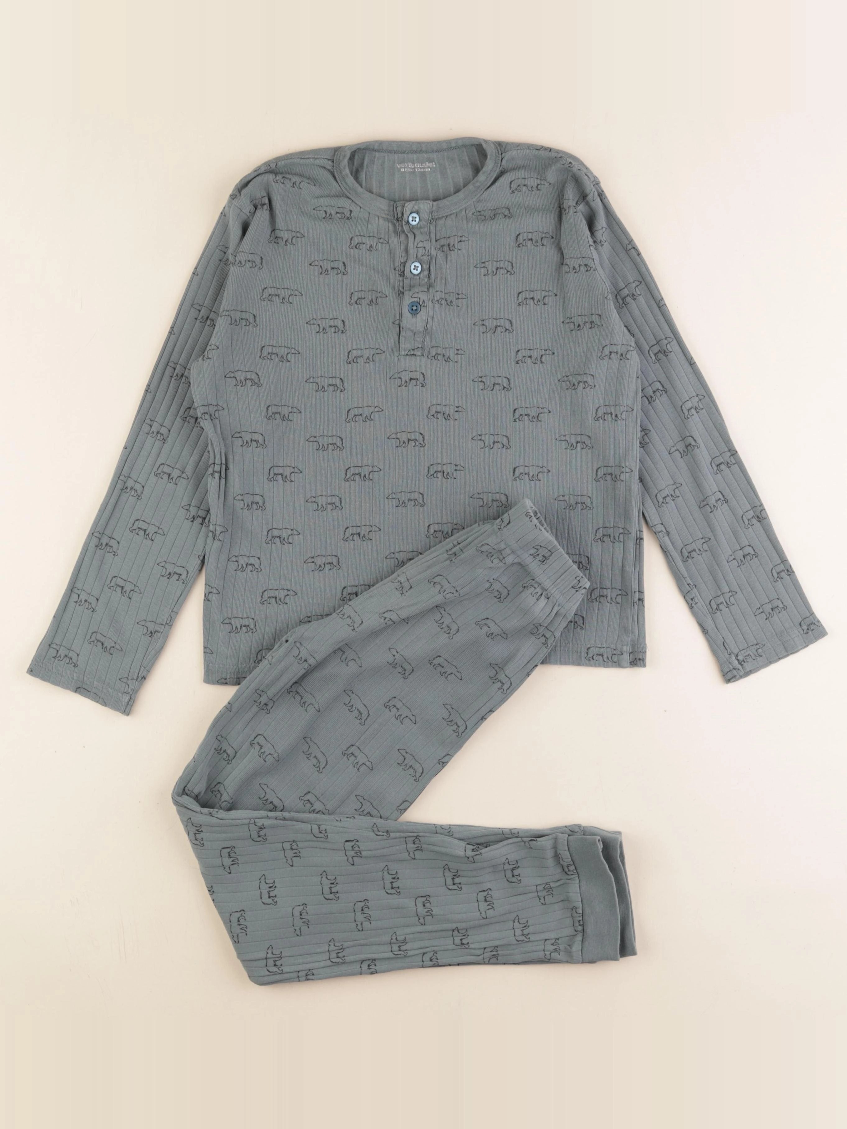 Vertbaudet - pyjama coton vert - 8 ans
