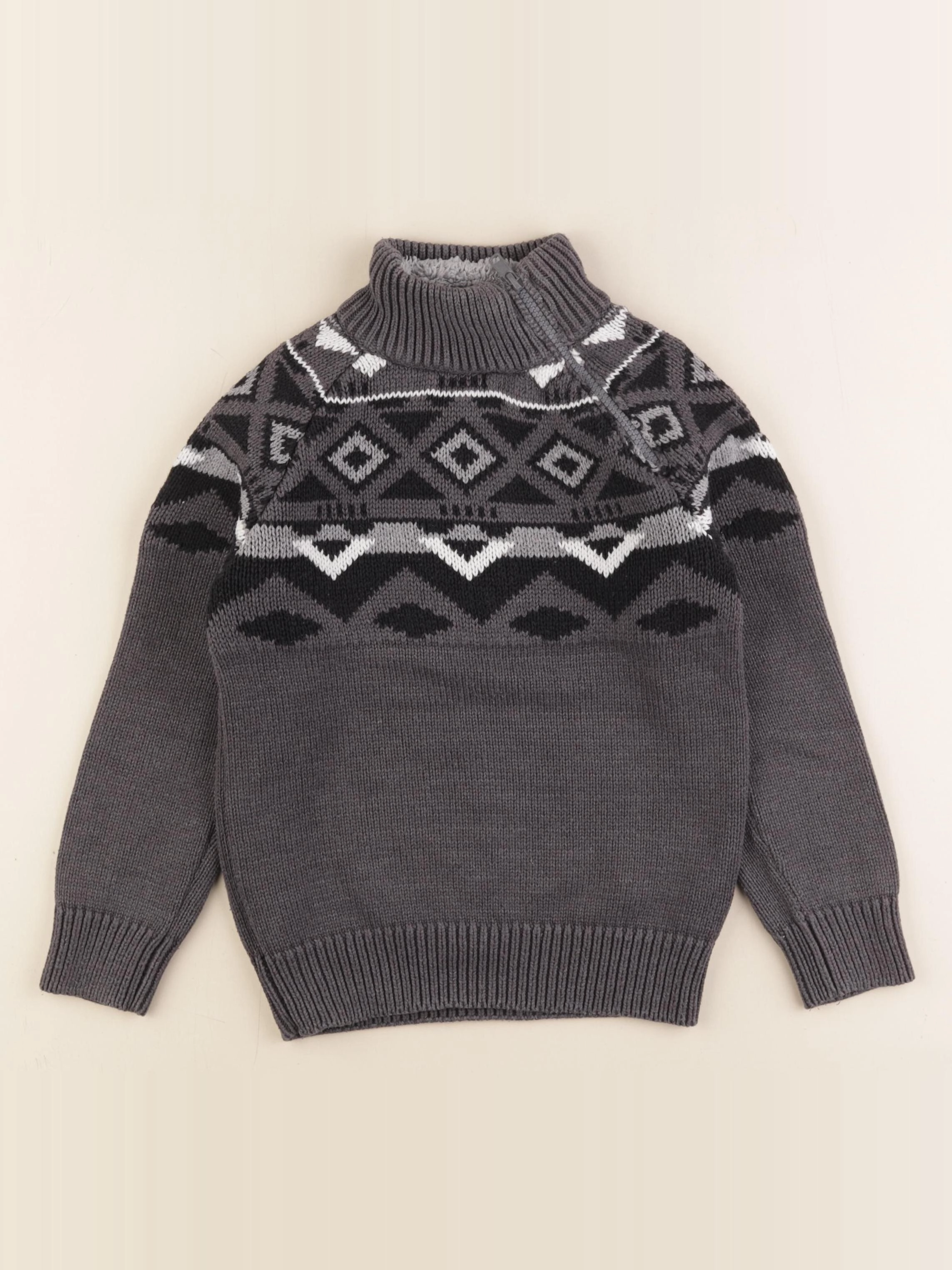 Vertbaudet - pull gris - 6 ans