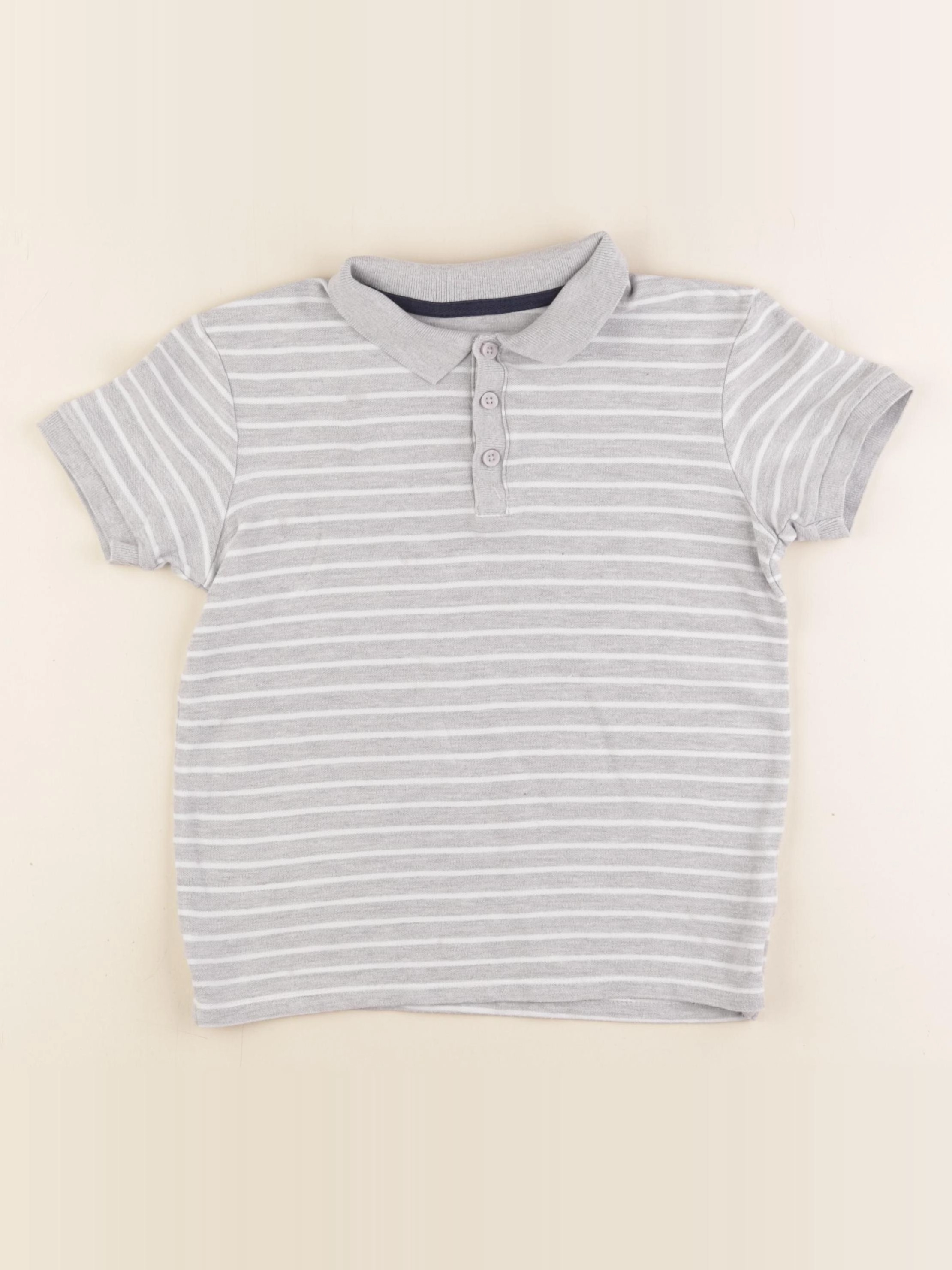 Vertbaudet - polo gris - 8 ans