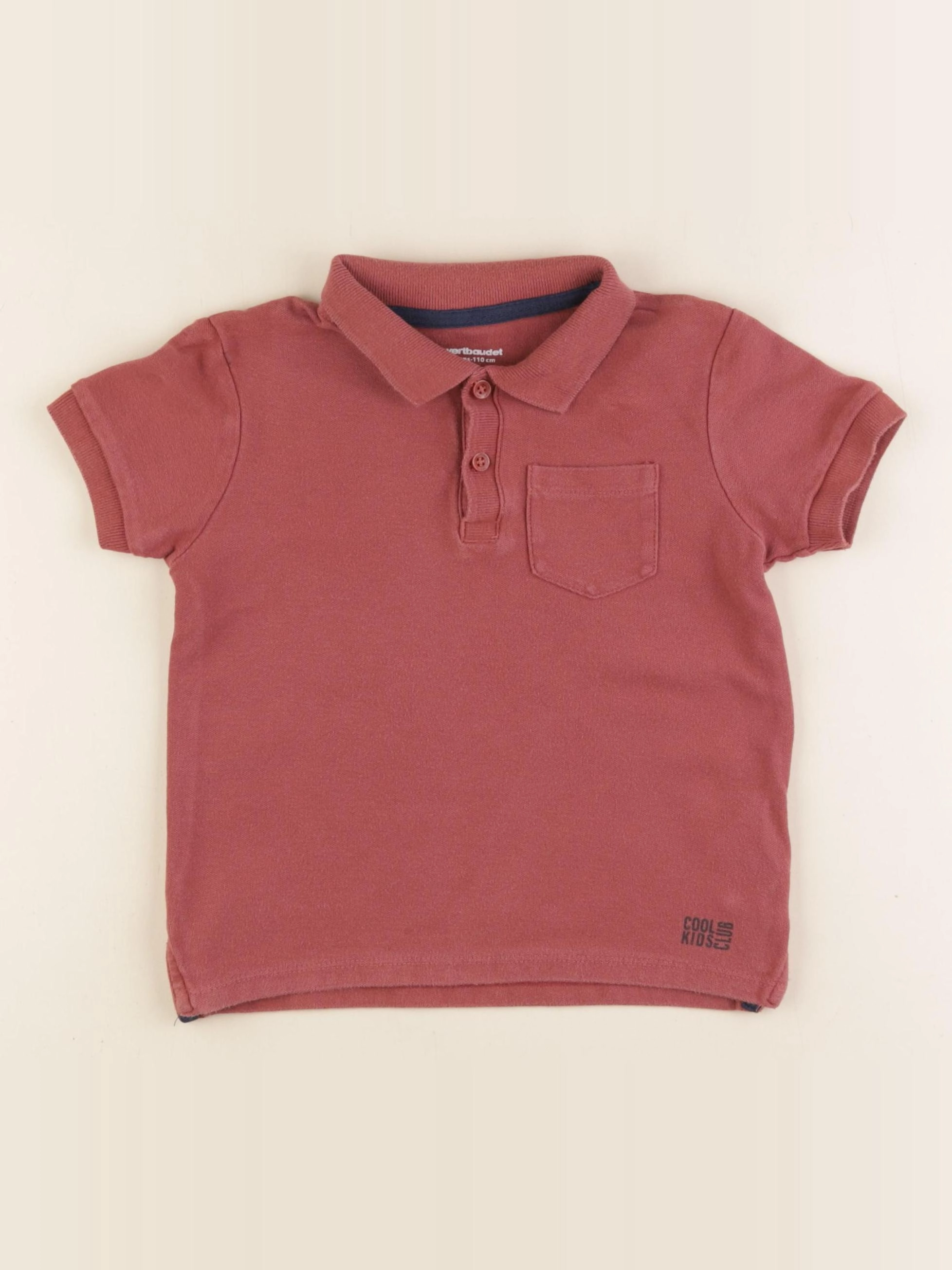 Vertbaudet - polo rouge - 5 ans