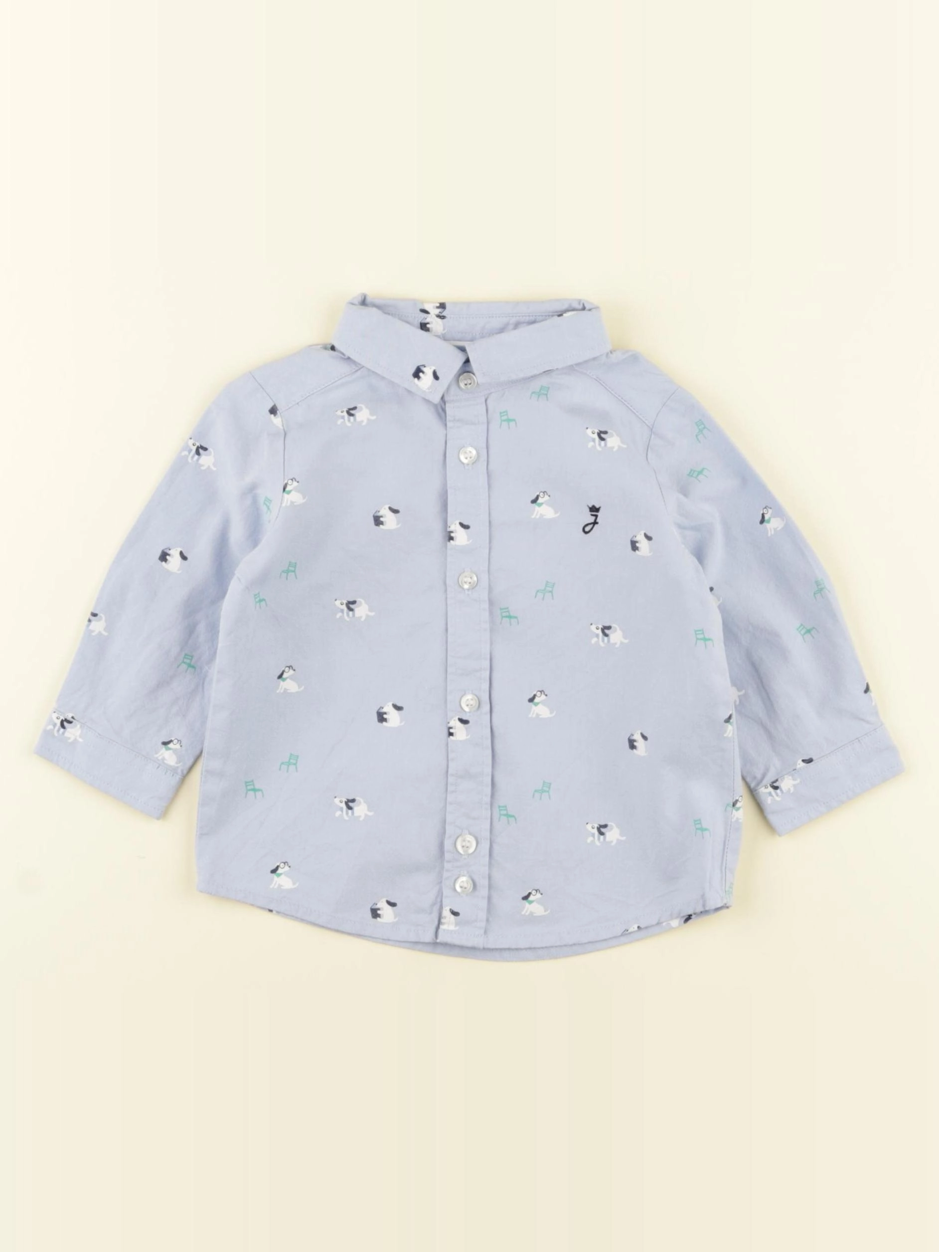 Jacadi - chemise bleu - 6 mois