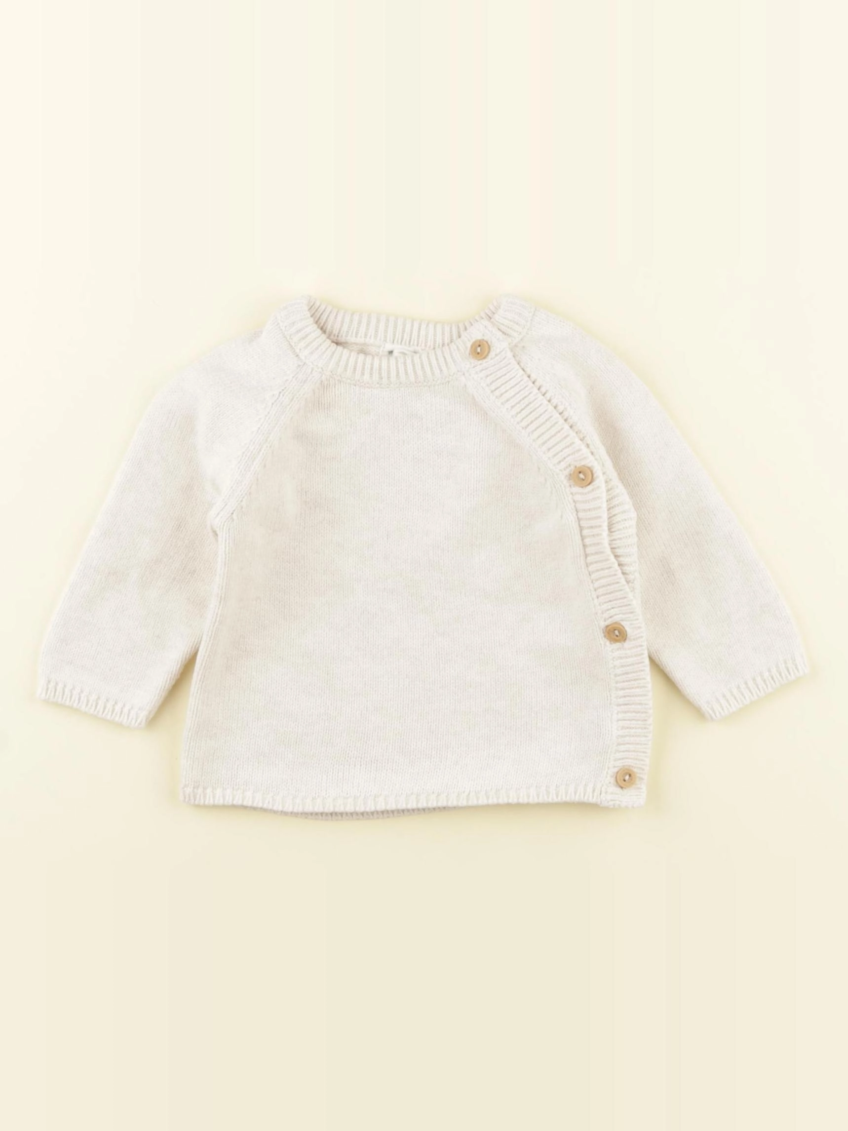 Vertbaudet - pull beige - 3 mois