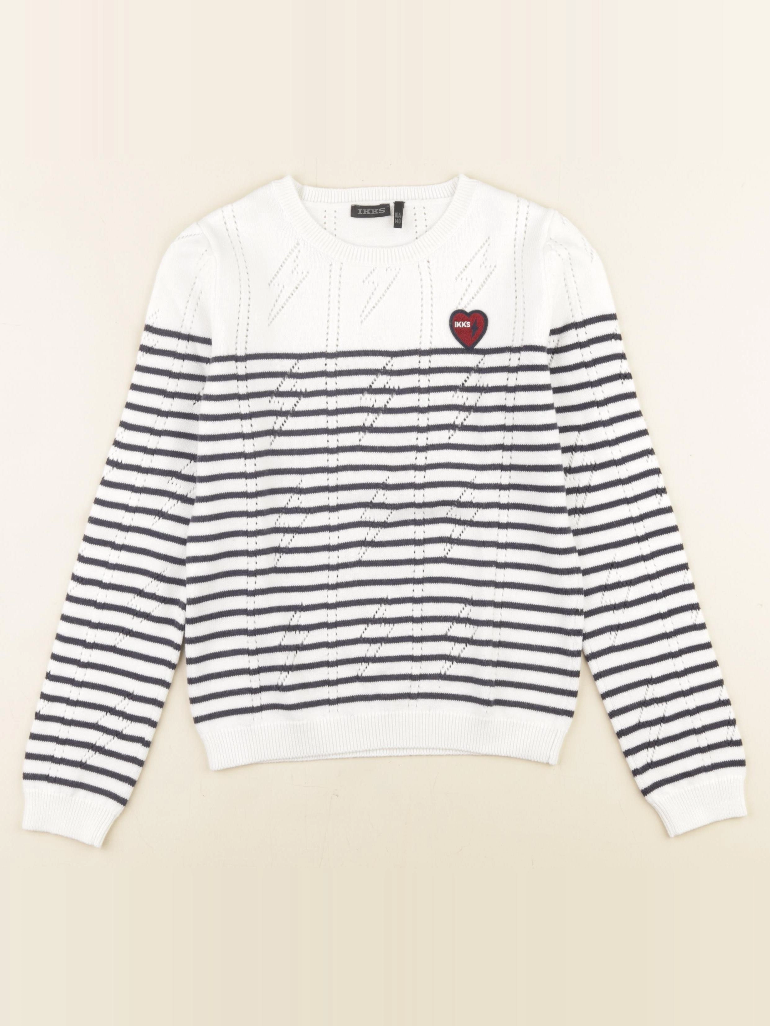 IKKS - pull blanc - 10 ans