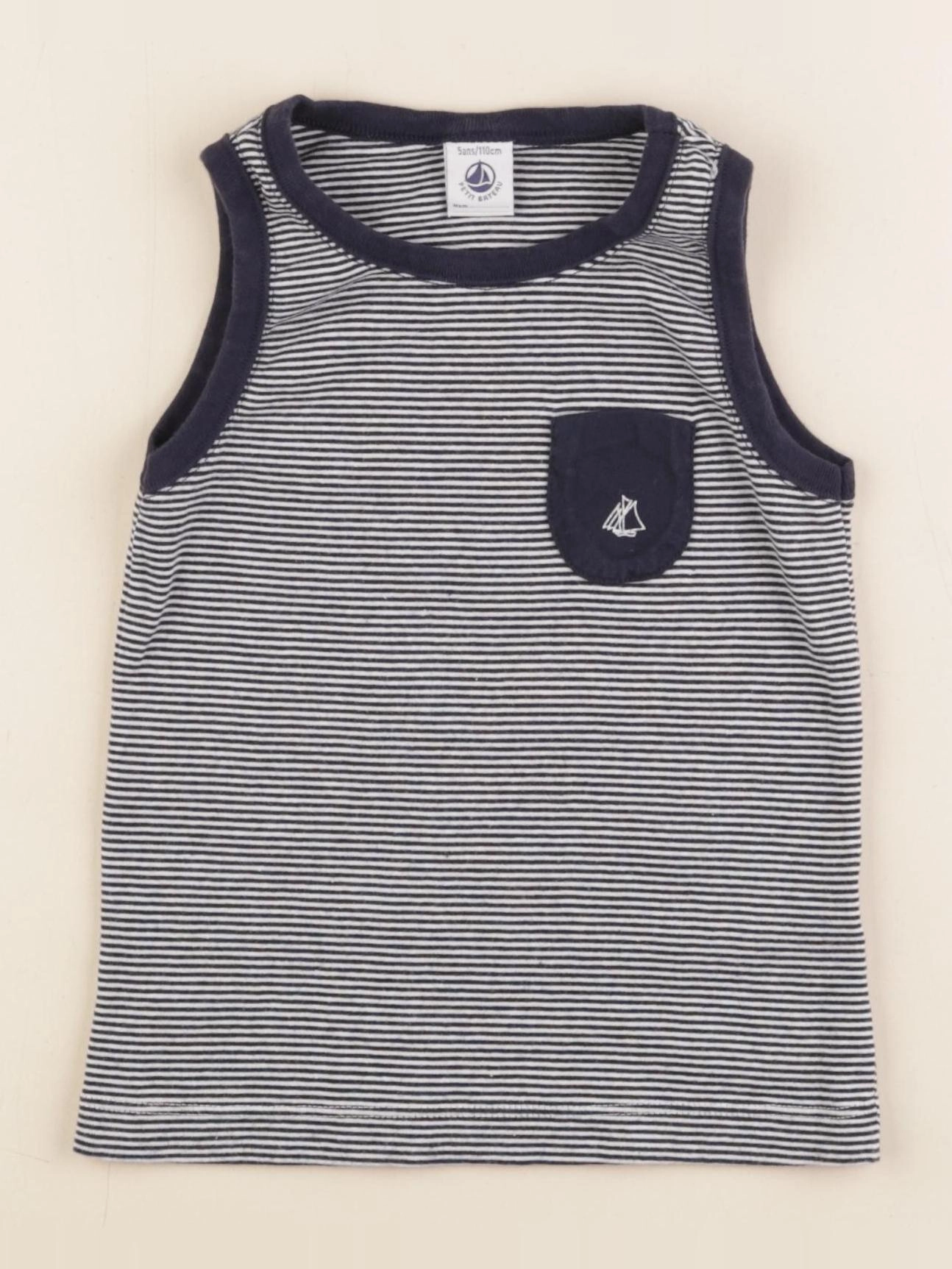 Petit Bateau - maillot de corps bleu - 5 ans