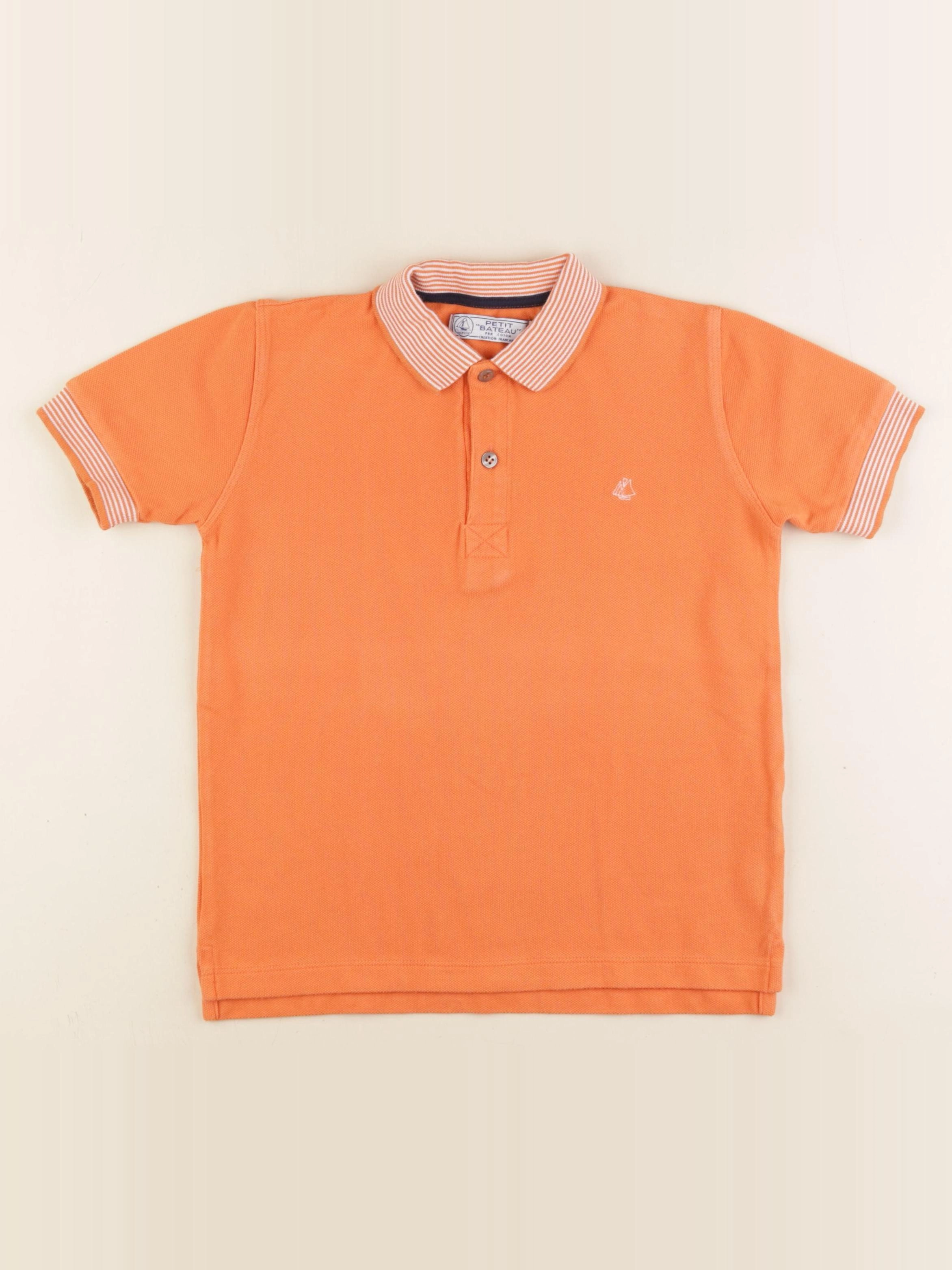 Petit Bateau - polo orange - 8 ans