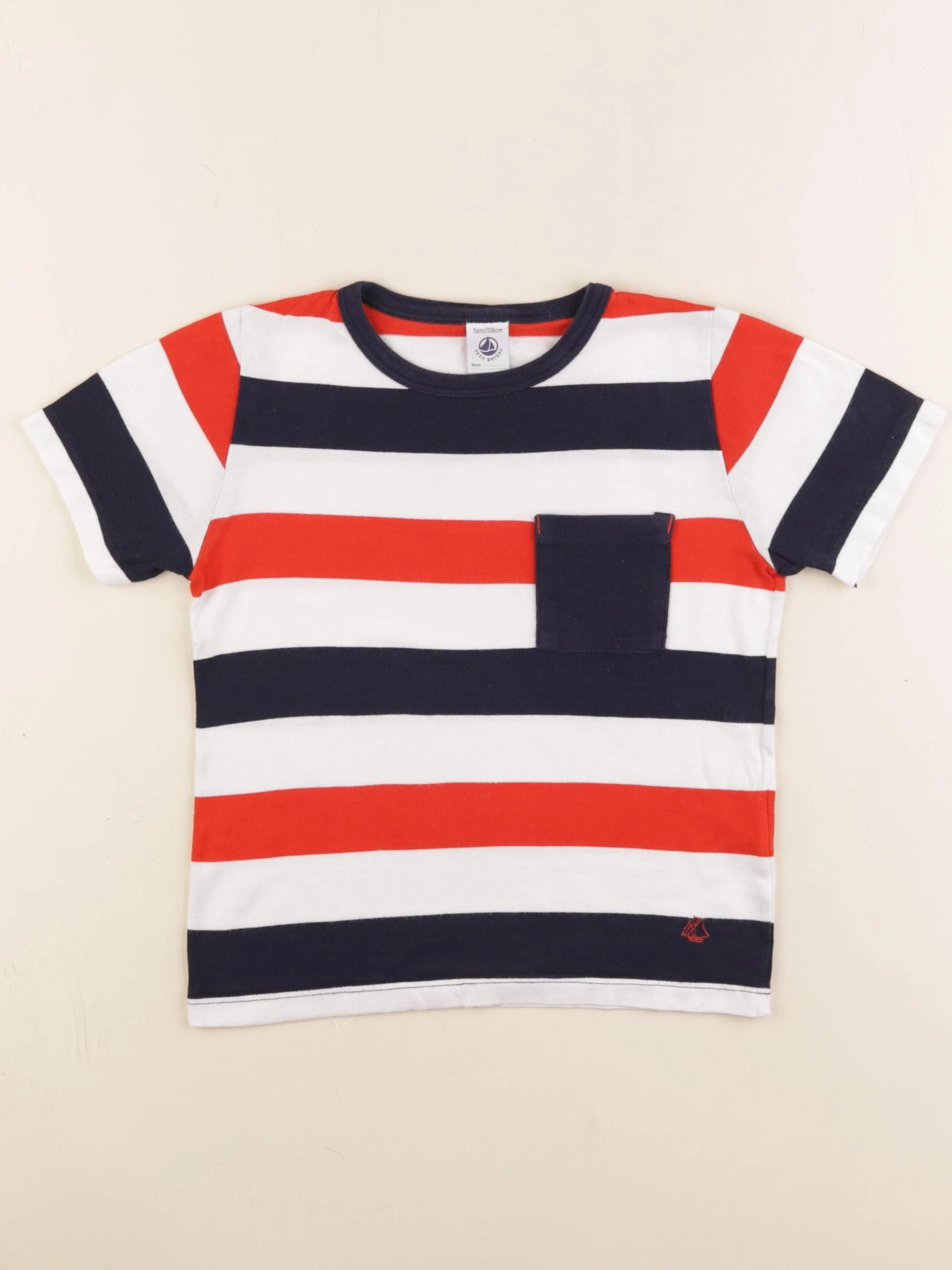 Petit Bateau - tee-shirt rouge - 5 ans