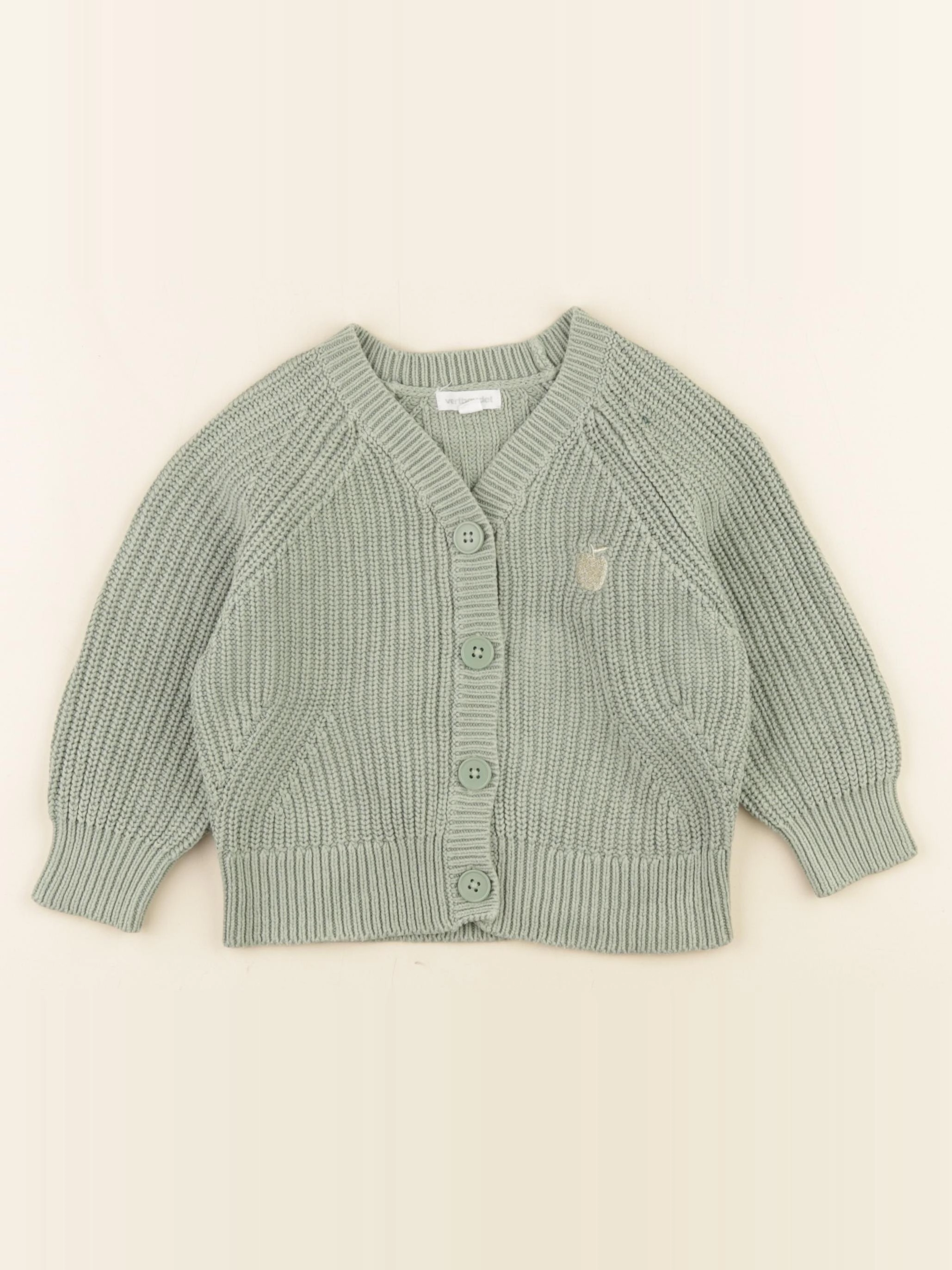Vertbaudet - gilet vert, or - 2 ans