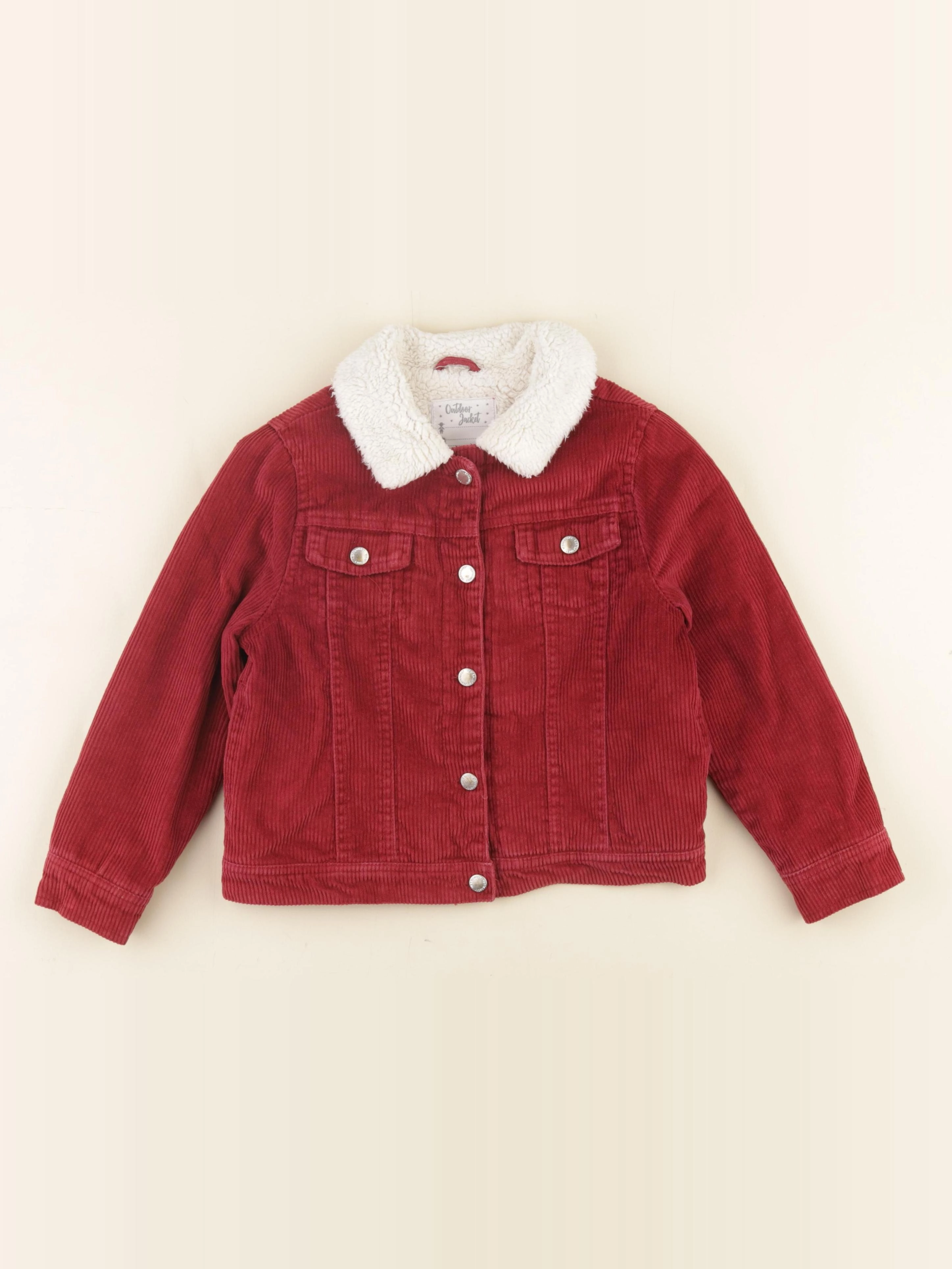 Vertbaudet - veste doublé rouge - 7 ans